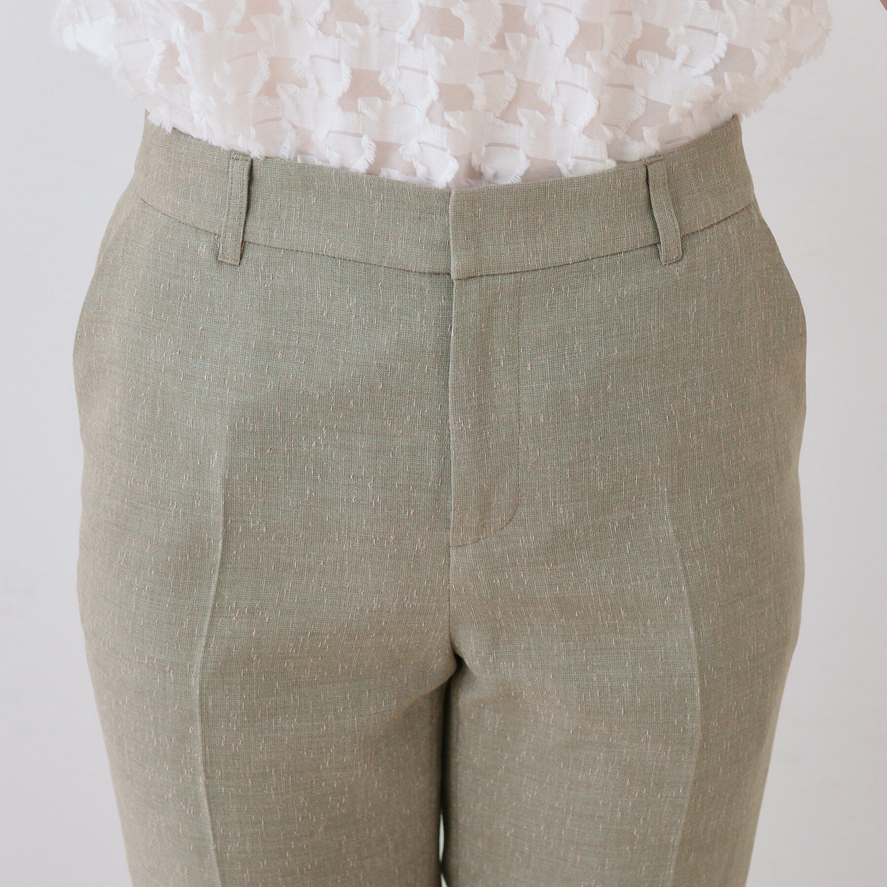 INDIVI「【日本製】リネンライクテーパードパンツ」|その他|