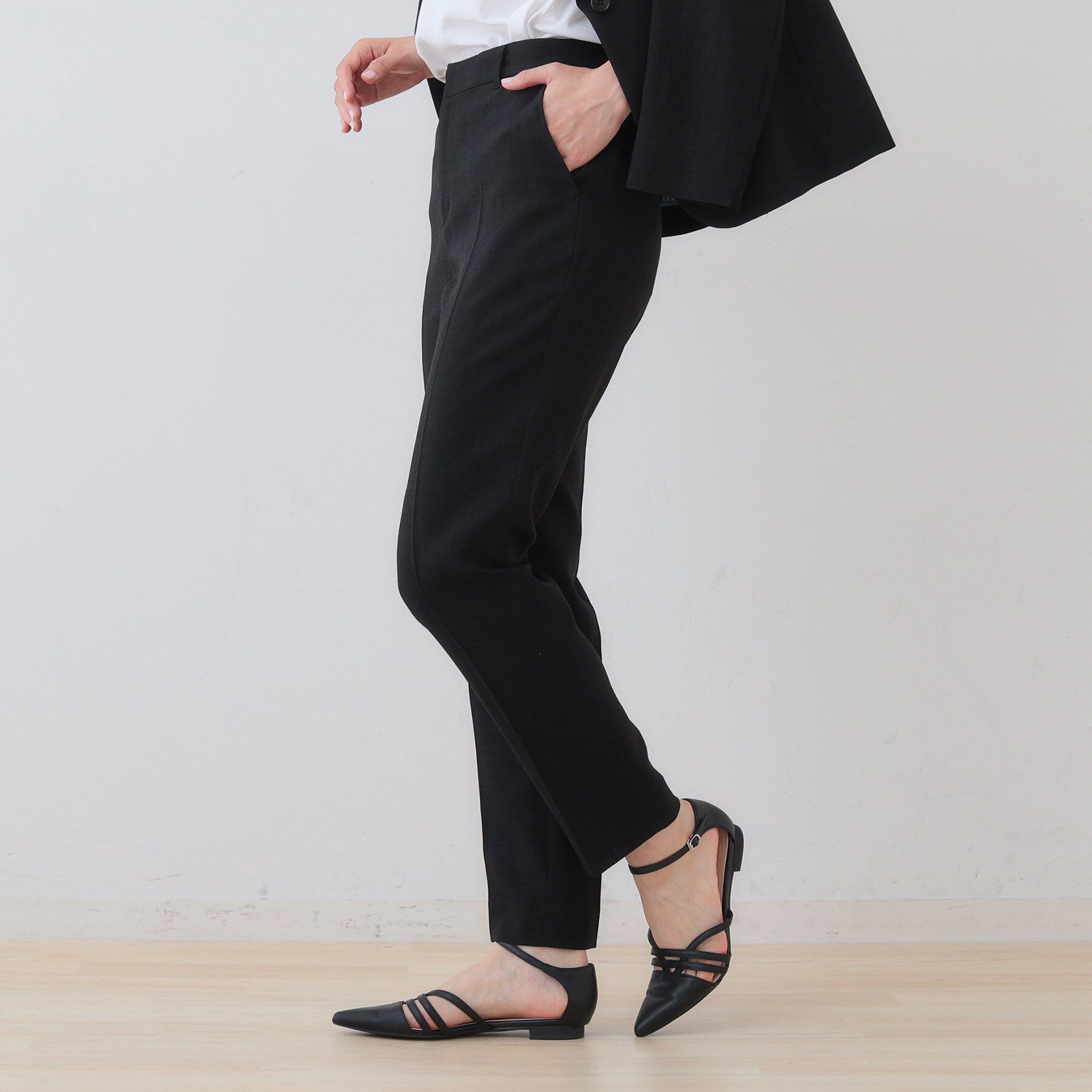 INDIVI「【日本製】リネンライクテーパードパンツ」|その他|