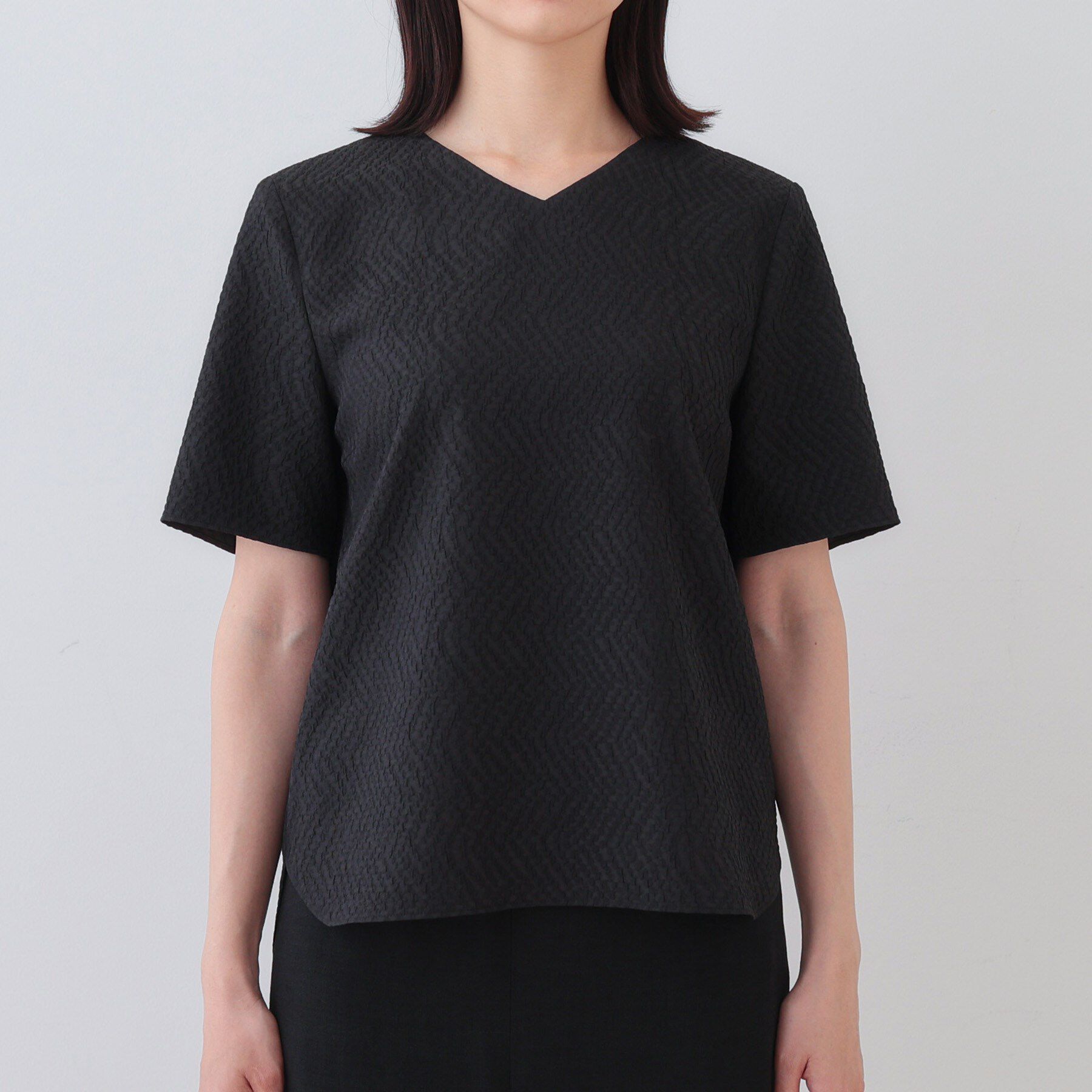 INDIVI「【日本製／インポート素材】フクレジャカードブラウス」|シャツ・ブラウス|