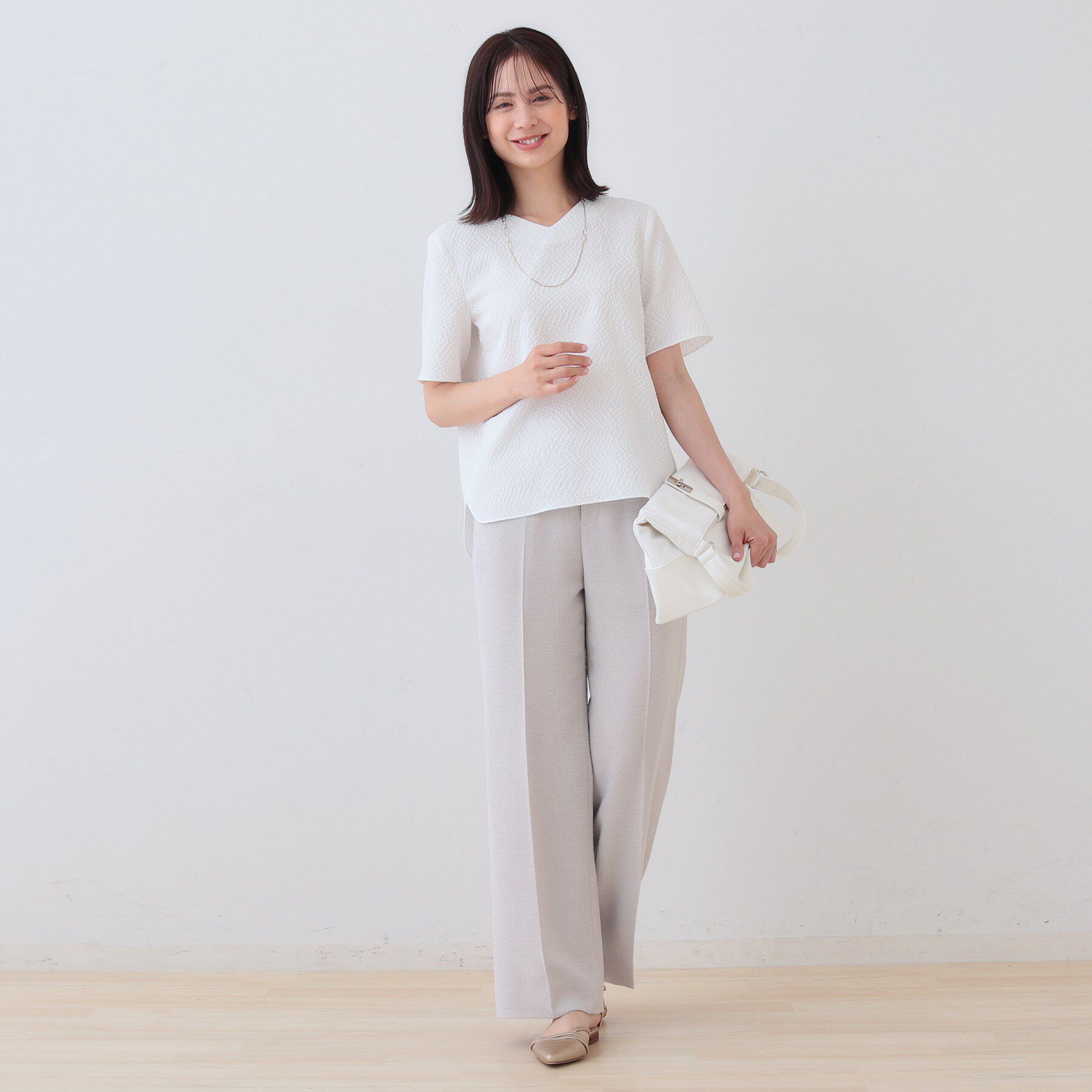 INDIVI「【日本製／インポート素材】フクレジャカードブラウス」|シャツ・ブラウス|