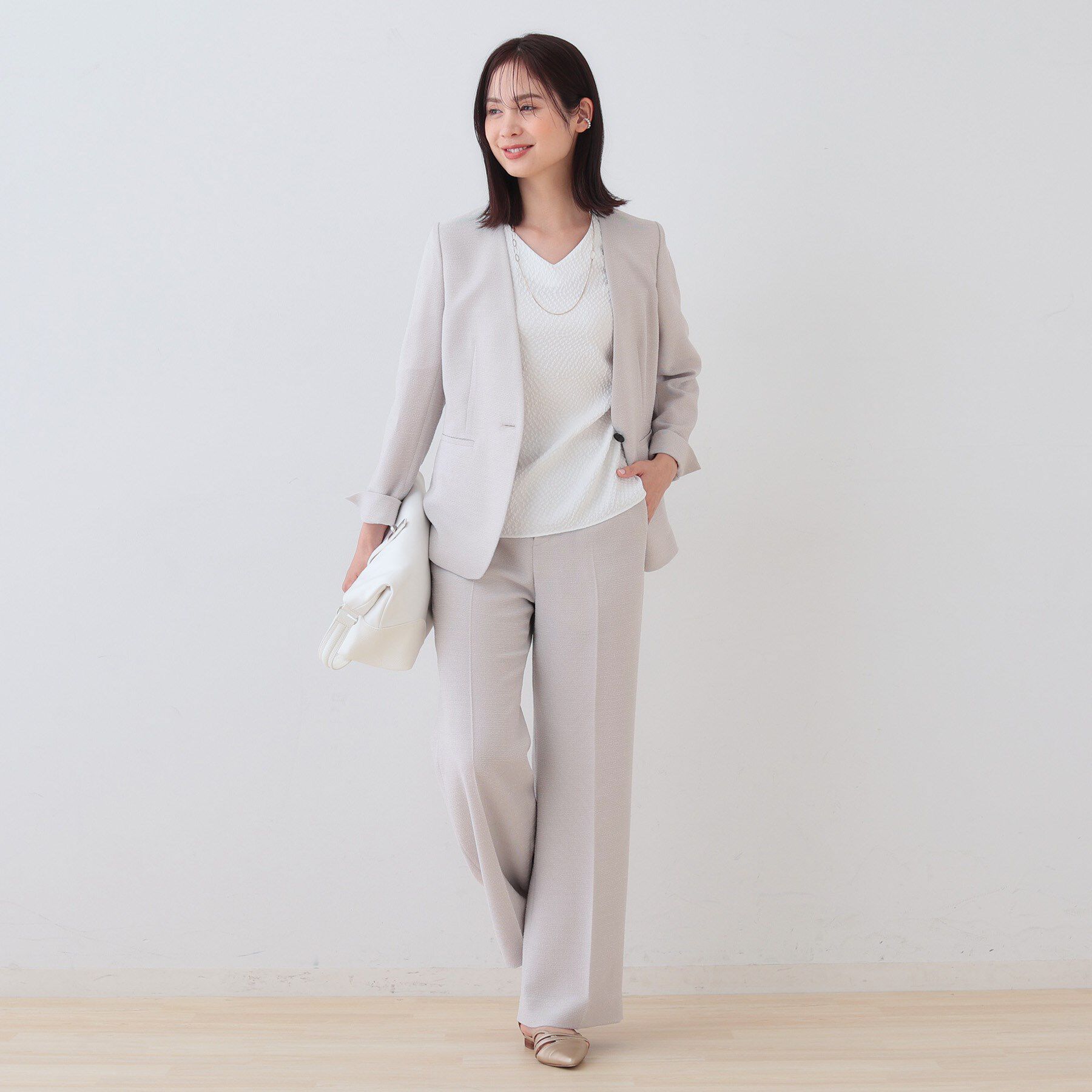 INDIVI「【日本製／インポート素材】フクレジャカードブラウス」|シャツ・ブラウス|