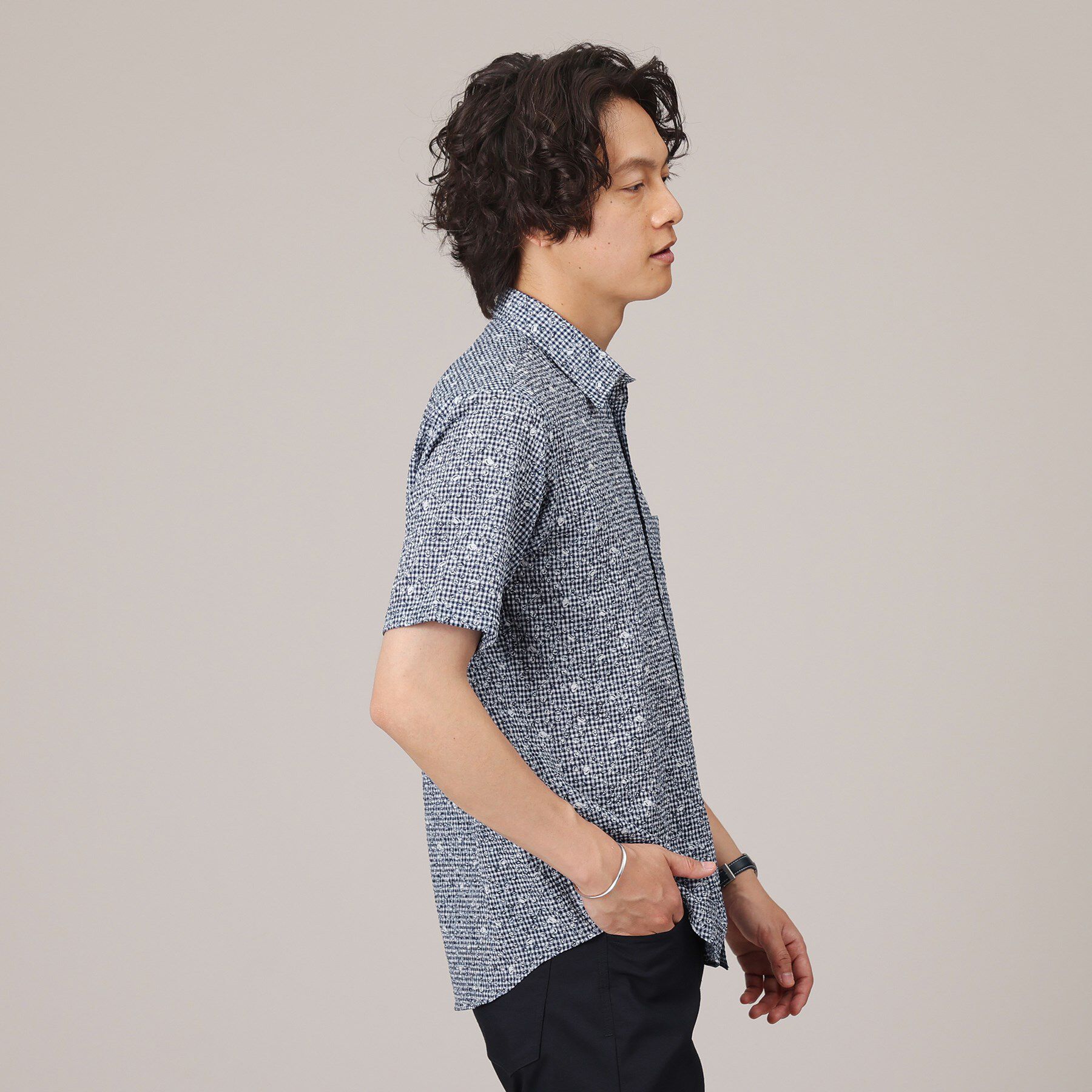 TAKEO KIKUCHI「【無地・チェック・ボタニカル柄】リップル シャツ」|シャツ・ブラウス|