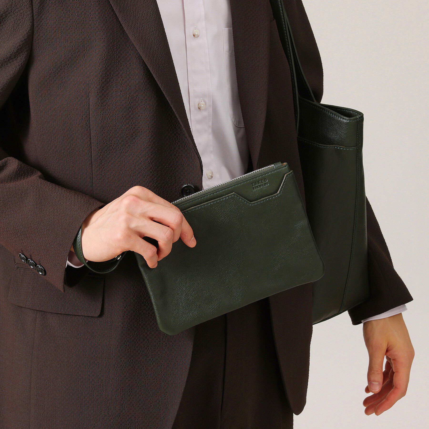 TAKEO KIKUCHI「【ポーチ付き】シュリンクレザートートバッグ」|トートバッグ|