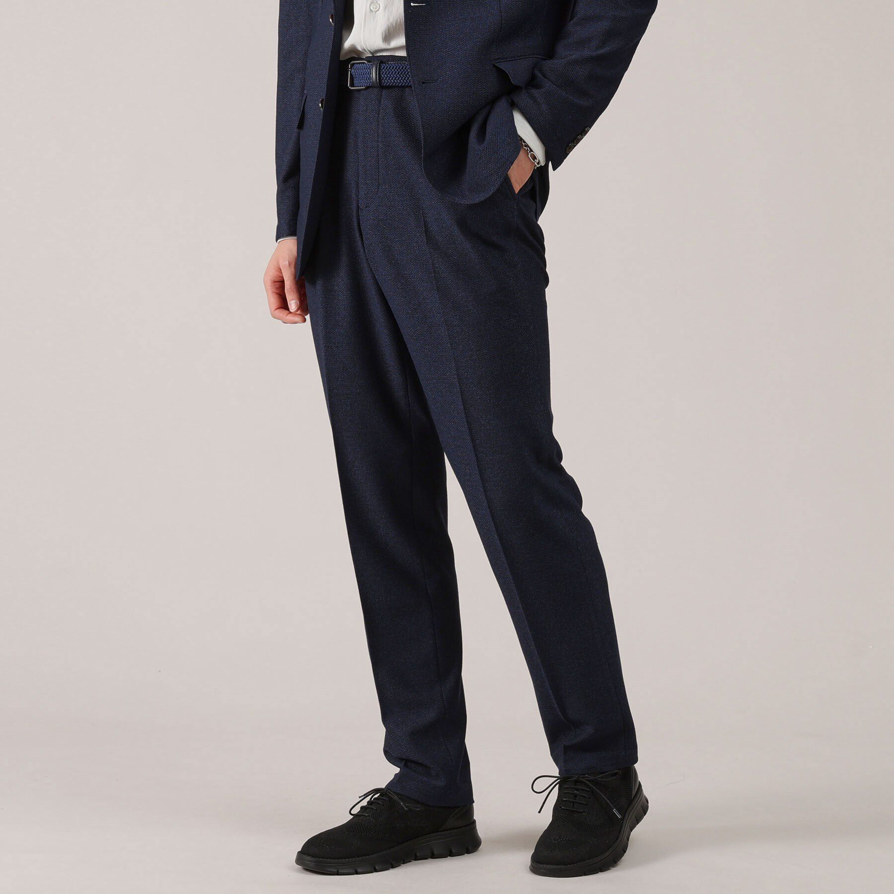 TAKEO KIKUCHI「【抗菌防臭】尾州 リネンブレンド ハニカムメッシュ パンツ」|その他|ネイビー(094)