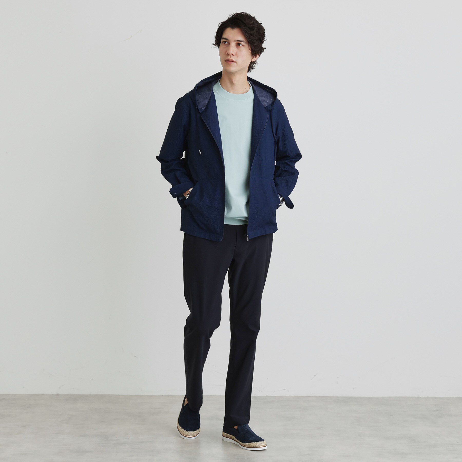 TAKEO KIKUCHI「【軽羽織】リップル プリント シャツパーカ」|パーカー|