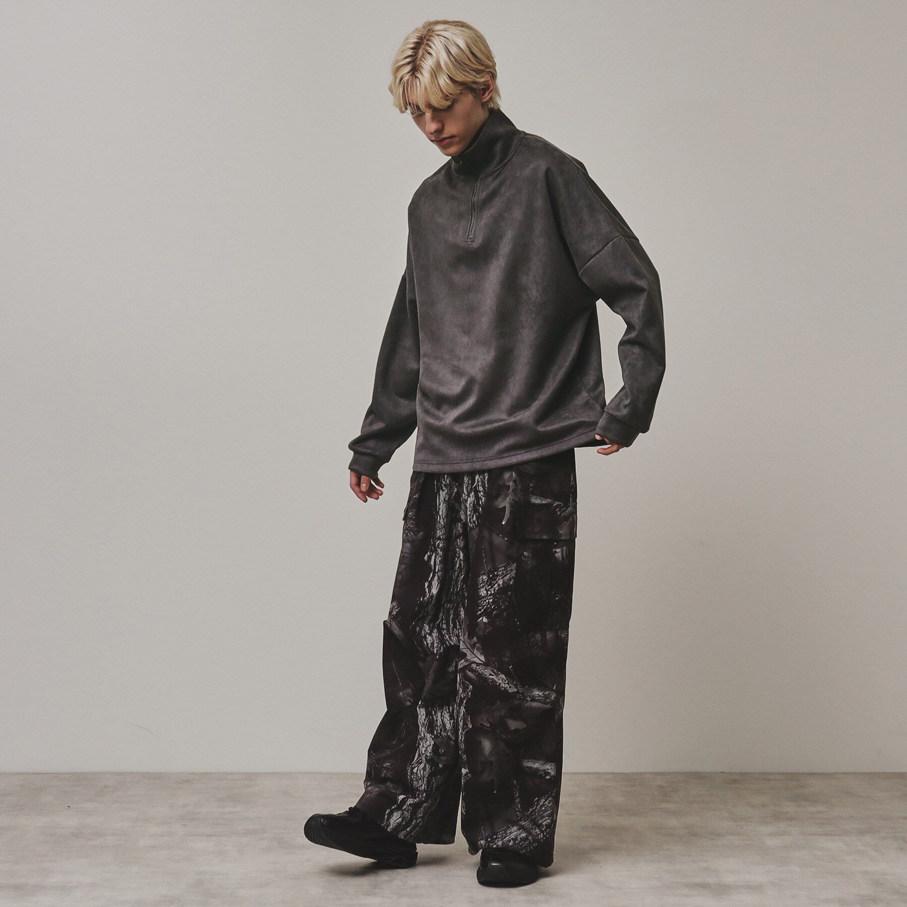 tk.TAKEO KIKUCHI「スエード調プチドルマンハーフジップカットソー」|Tシャツ・カットソー|