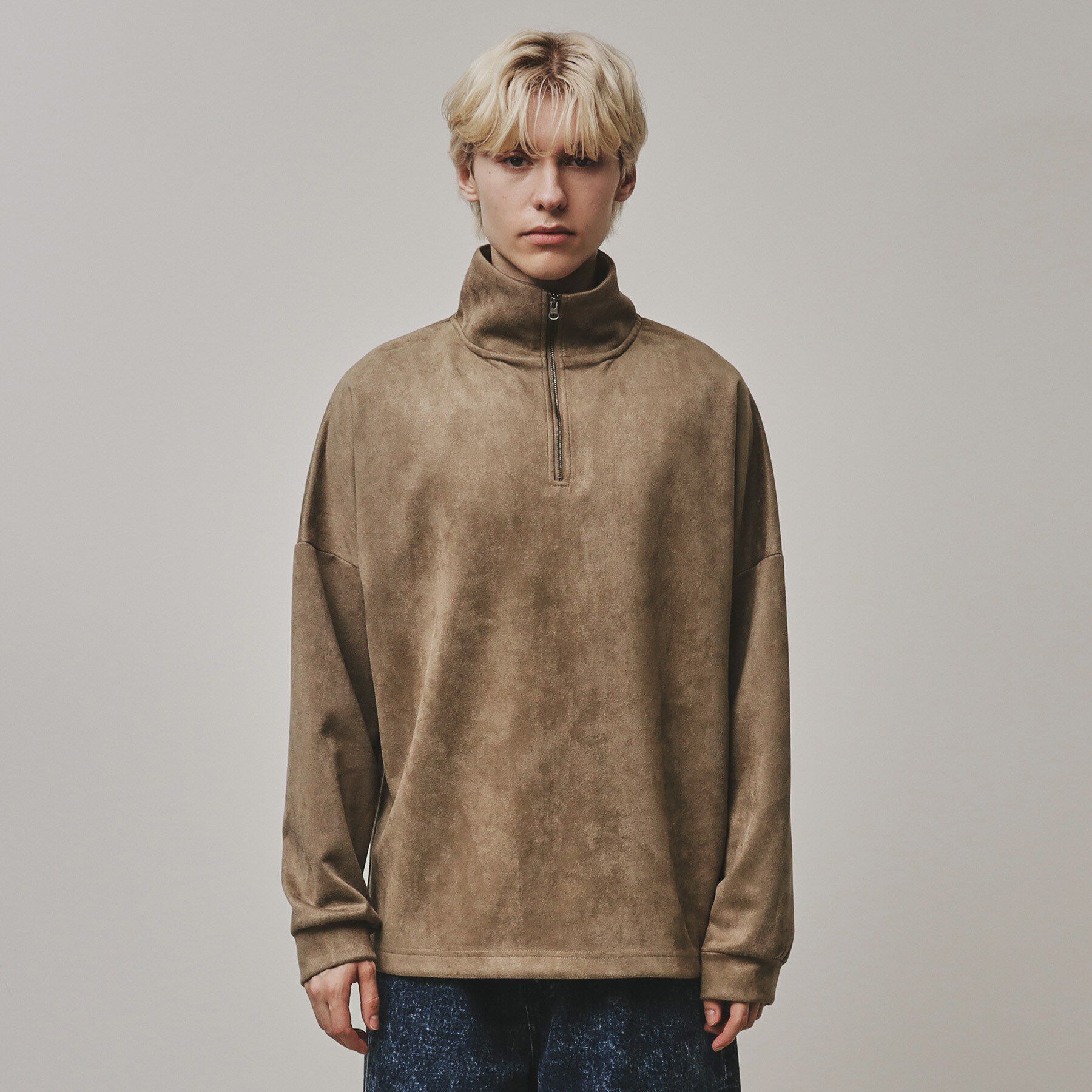 tk.TAKEO KIKUCHI「スエード調プチドルマンハーフジップカットソー」|Tシャツ・カットソー|