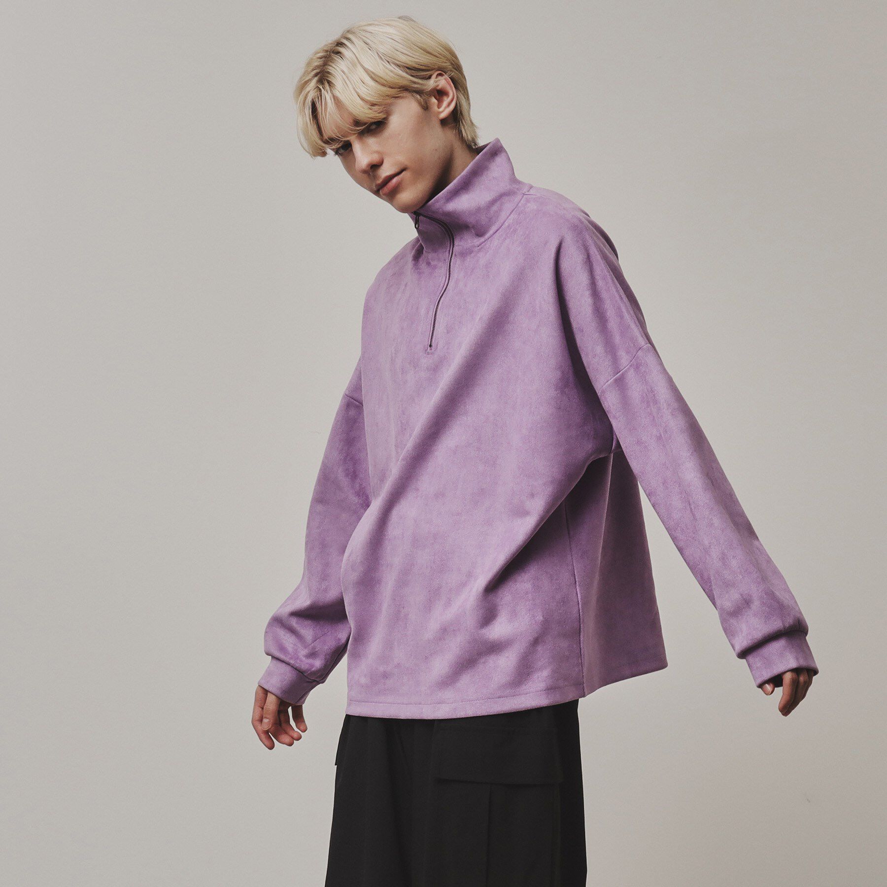 tk.TAKEO KIKUCHI「スエード調プチドルマンハーフジップカットソー」|Tシャツ・カットソー|