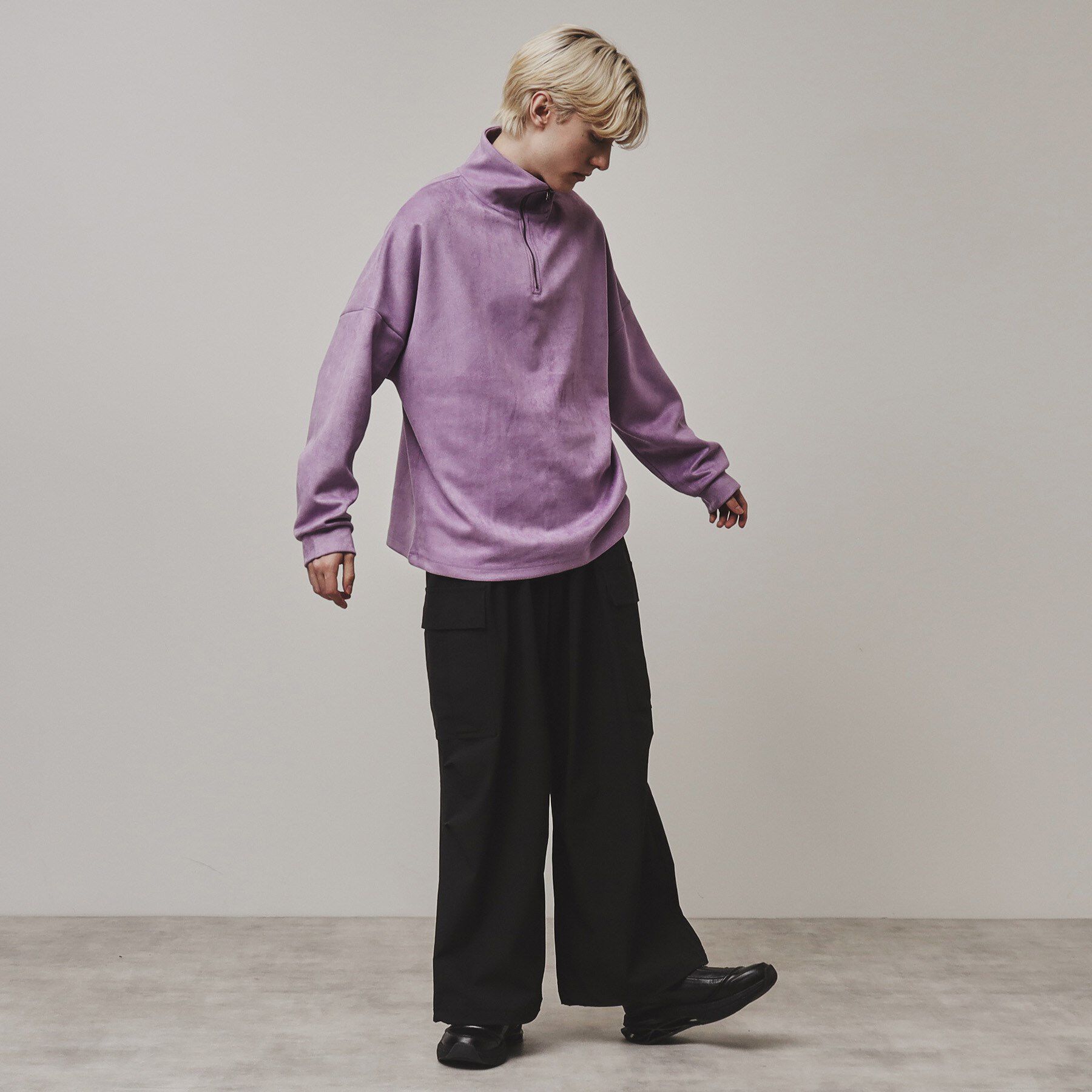 tk.TAKEO KIKUCHI「スエード調プチドルマンハーフジップカットソー」|Tシャツ・カットソー|