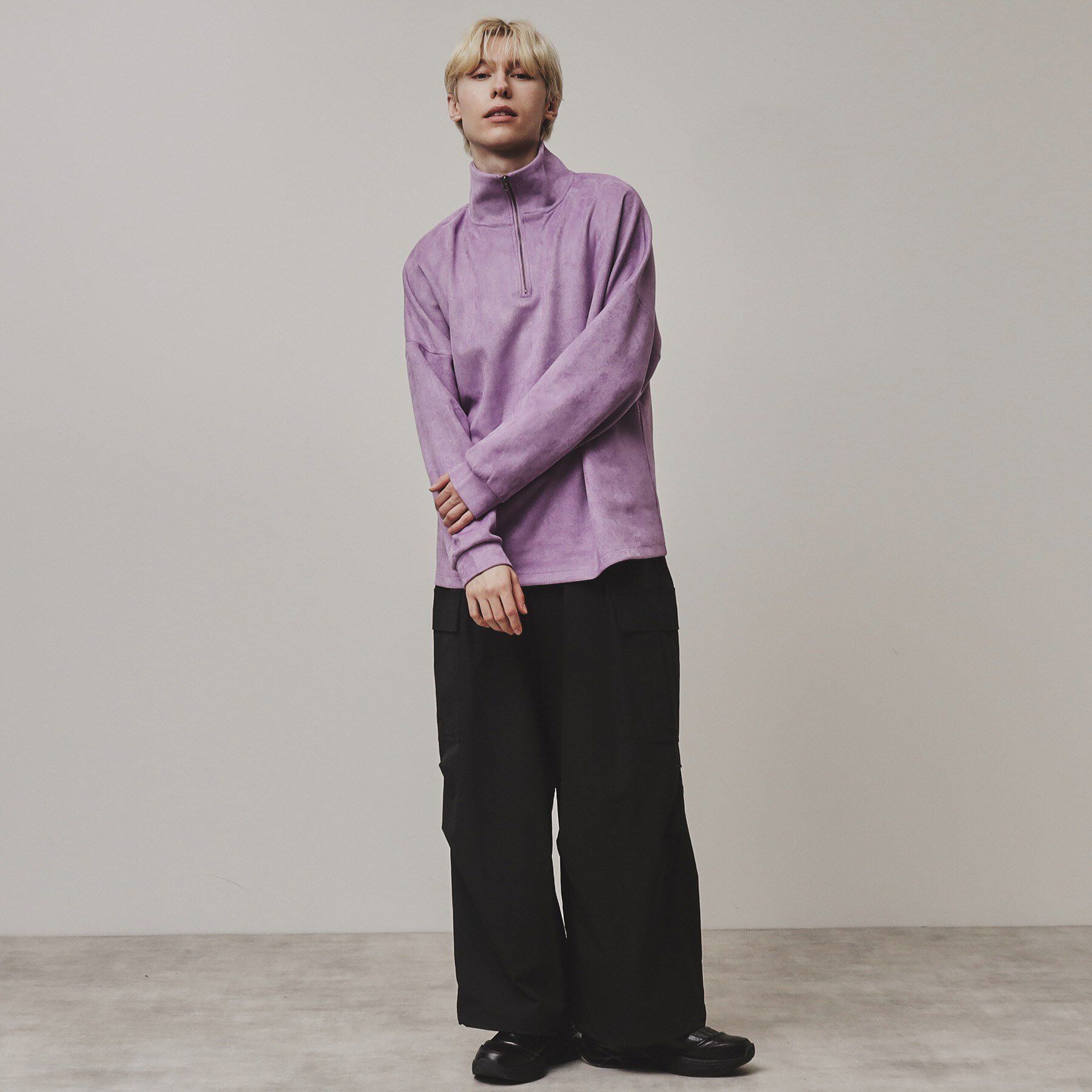 tk.TAKEO KIKUCHI「スエード調プチドルマンハーフジップカットソー」|Tシャツ・カットソー|