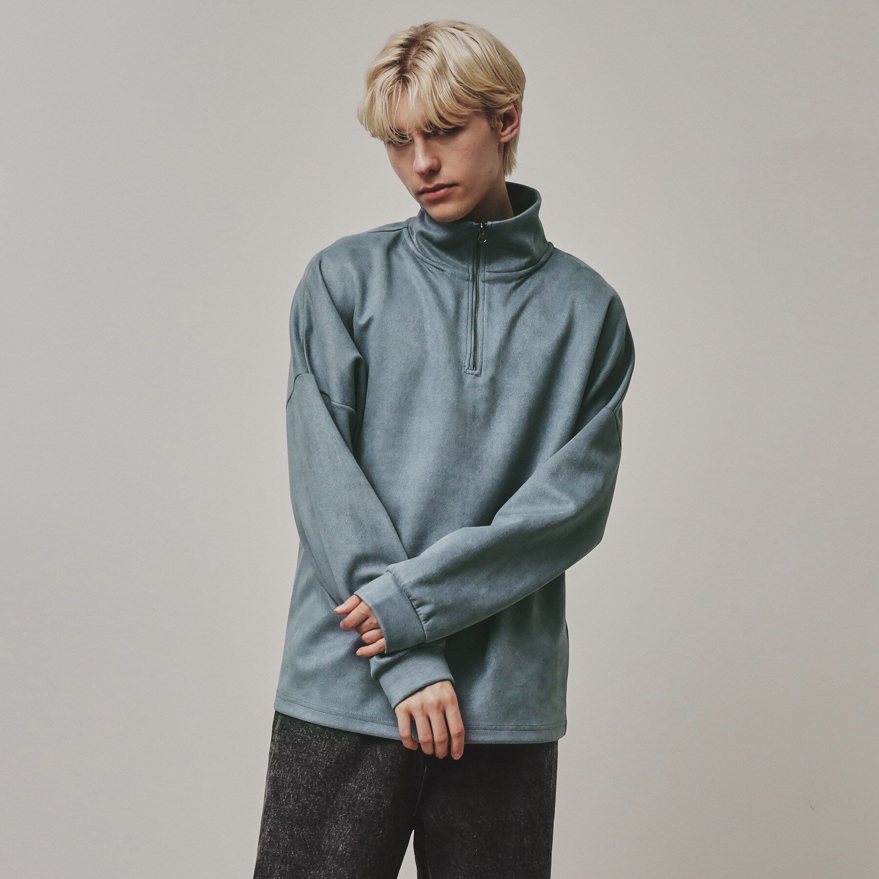 tk.TAKEO KIKUCHI「スエード調プチドルマンハーフジップカットソー」|Tシャツ・カットソー|