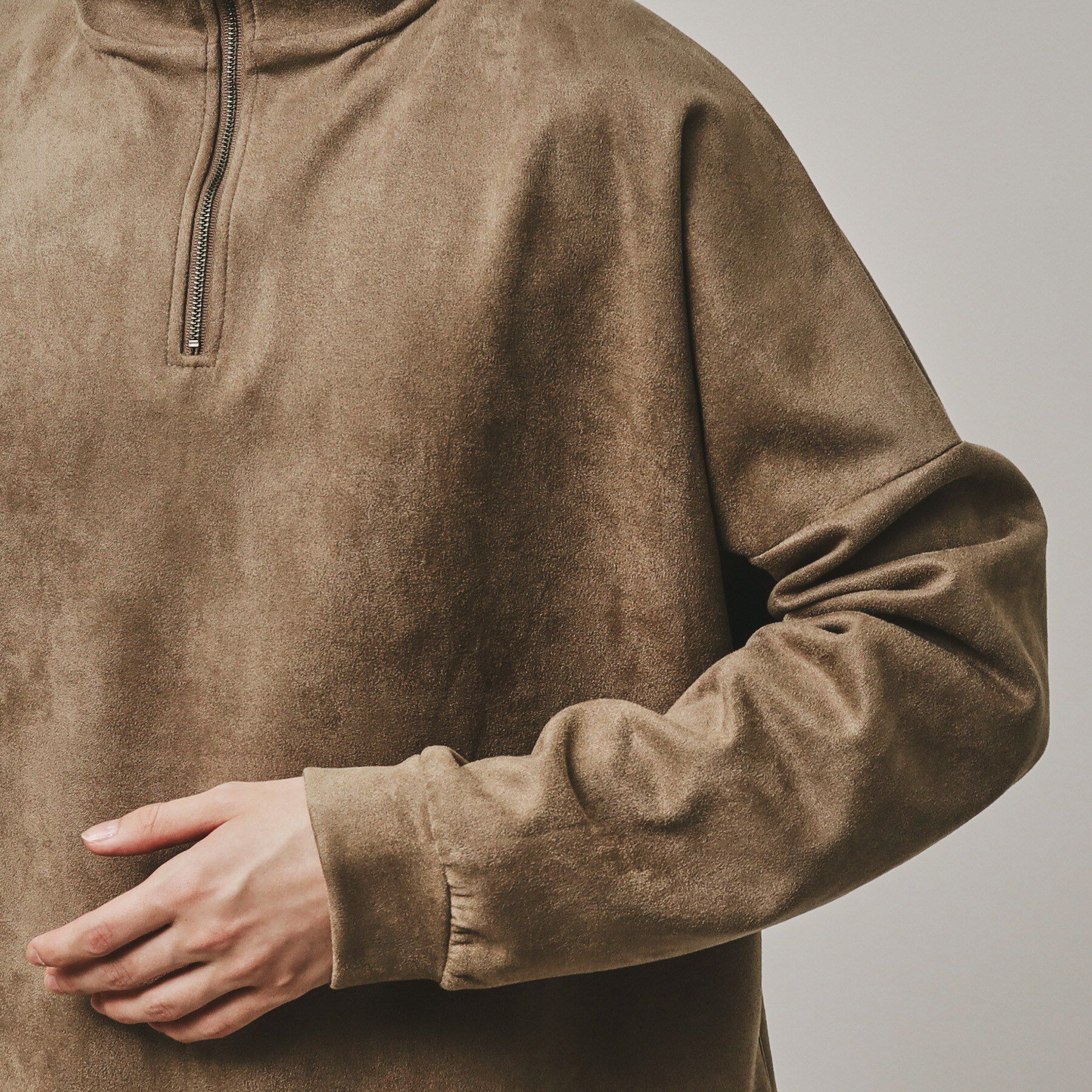 tk.TAKEO KIKUCHI「スエード調プチドルマンハーフジップカットソー」|Tシャツ・カットソー|