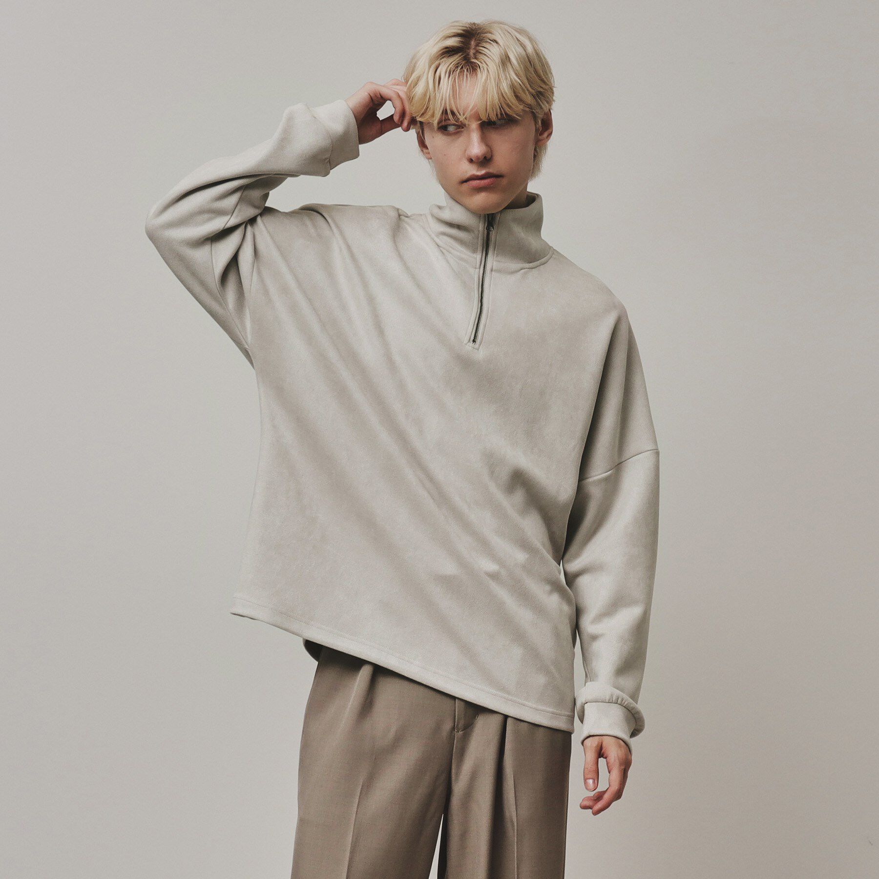 tk.TAKEO KIKUCHI「スエード調プチドルマンハーフジップカットソー」|Tシャツ・カットソー|