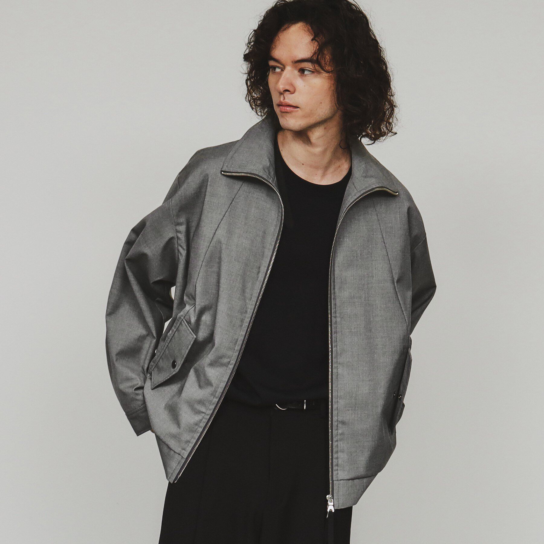 tk.TAKEO KIKUCHI「梳毛調TRスタンドブルゾン」|ブルゾン・スタジャン|グレー(712)