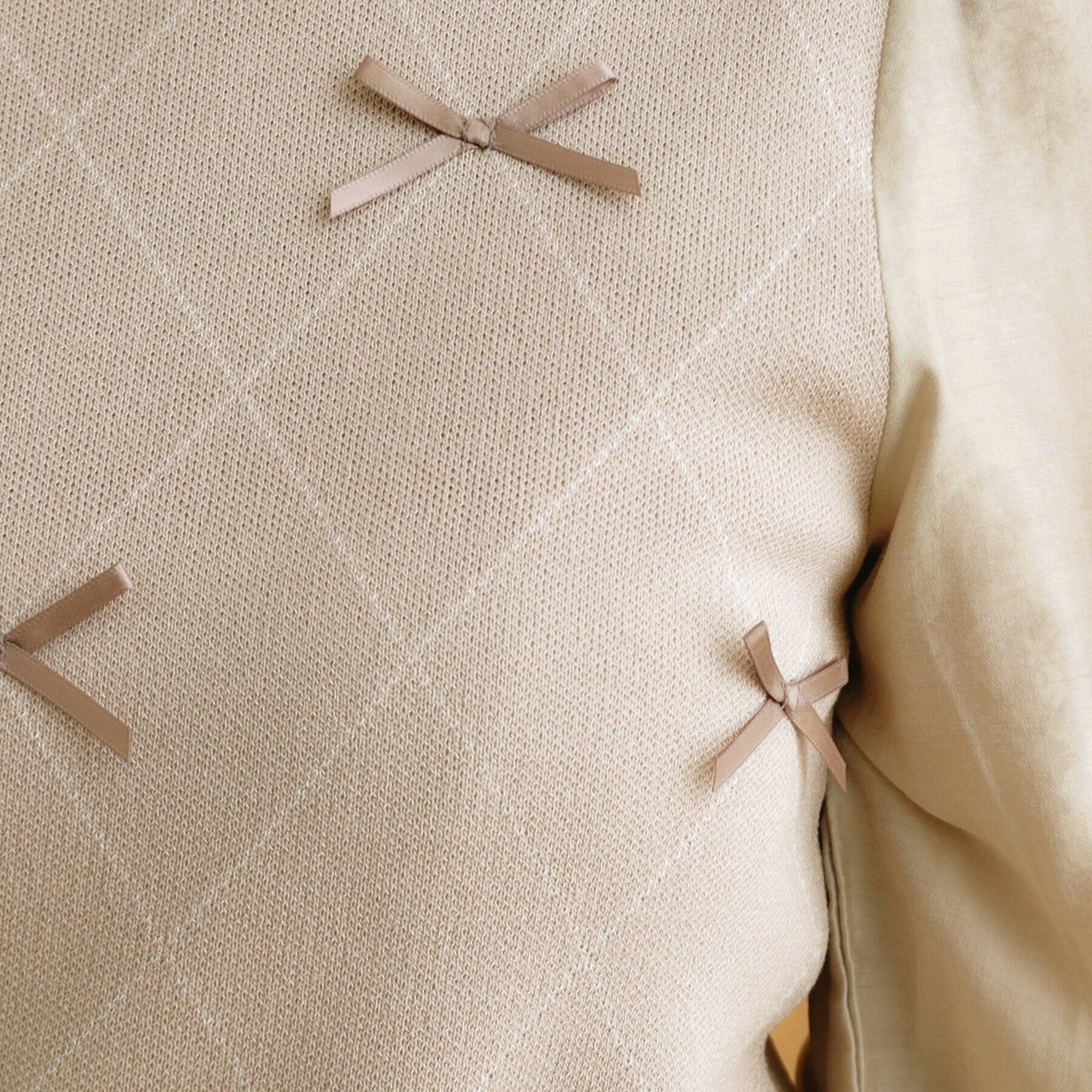 index「ダイヤリボンシアーパフスリーブニット/ニットアップ対応【洗濯機洗い可/抗ピル】」|ニット・セーター|