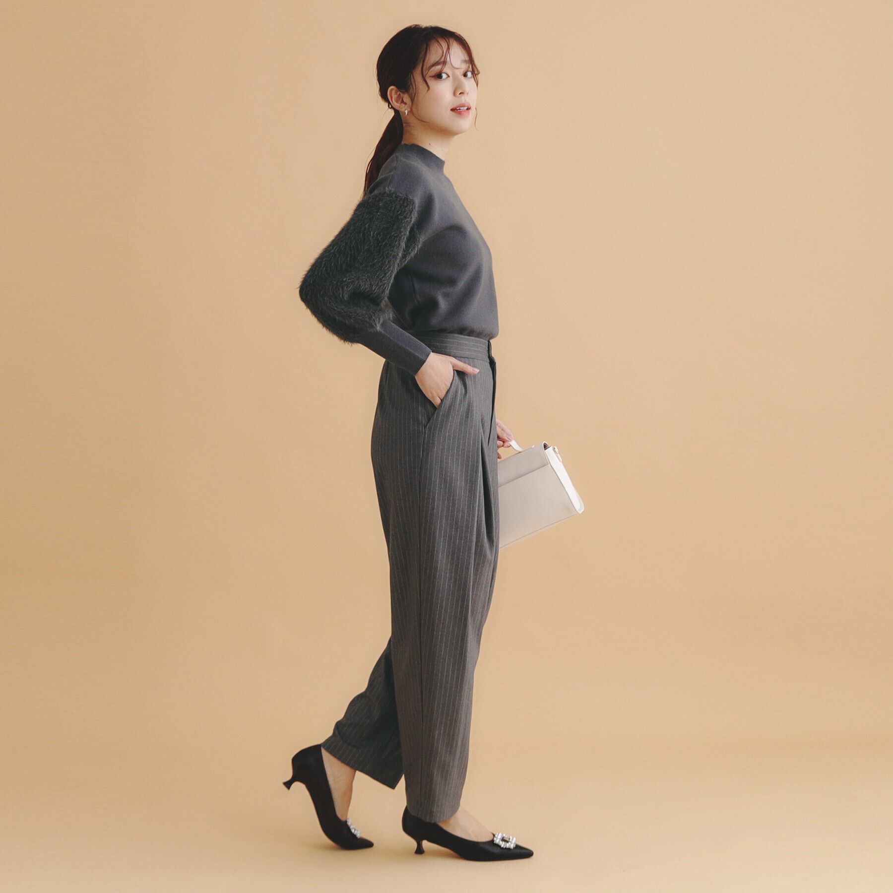 index「ストレッチ ストライプカービィパンツ【洗濯機洗い可/イージーアイロン】」|その他|