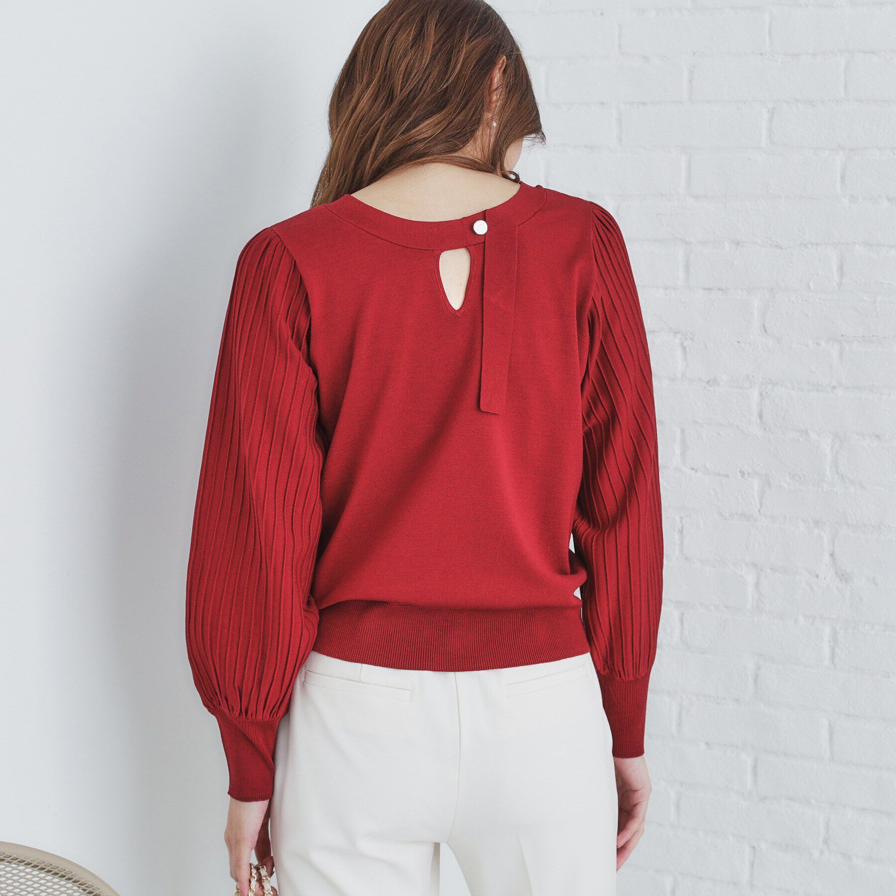 index「前後2way プリーツスリーブニット【洗濯機洗い可/抗ピル】」|ニット・セーター|