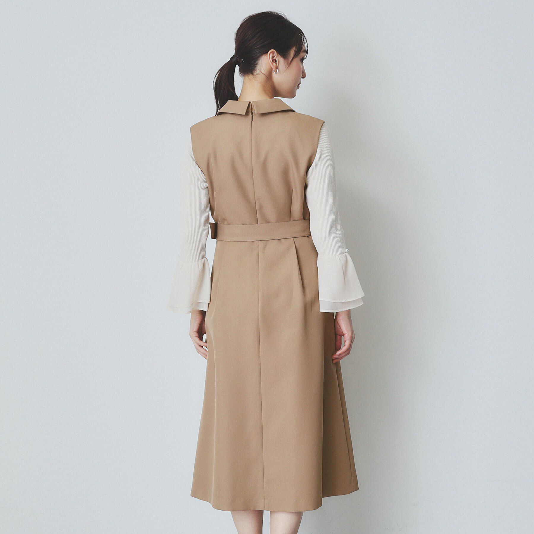 index「衿付きトレンチワンピース【洗濯機洗い可/防シワ/イージーアイロン】」|ワンピース|