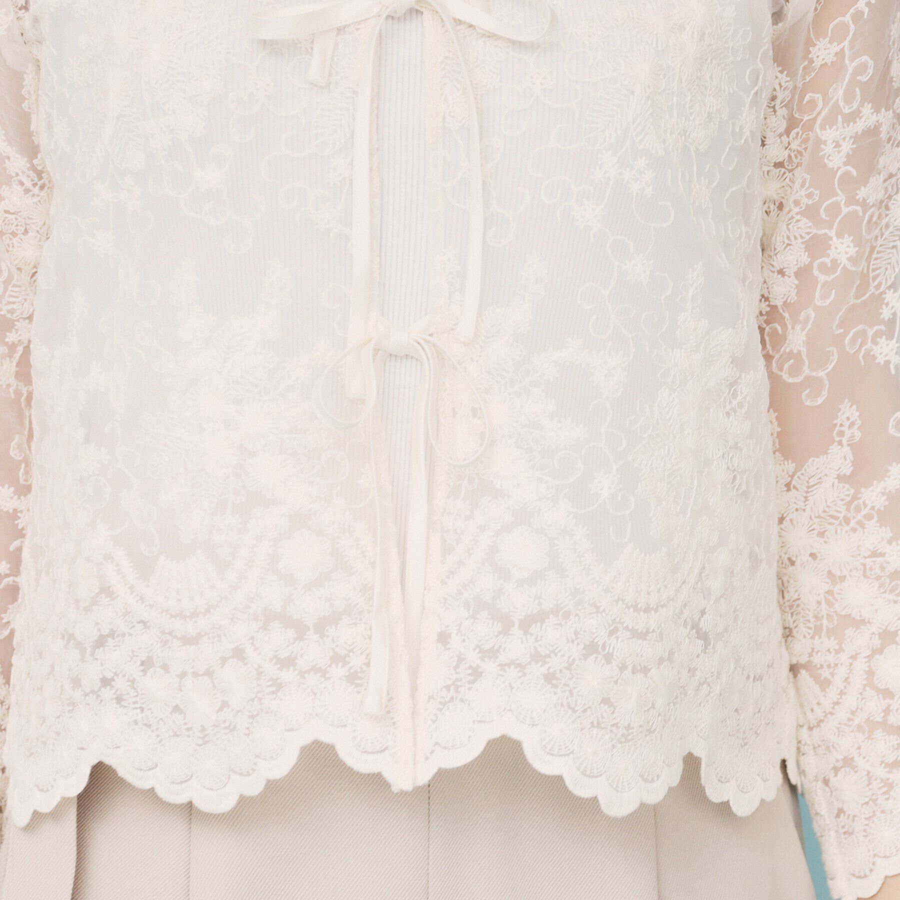 index「刺繍リボンシアーブラウス【洗濯機洗い可】」|シャツ・ブラウス|