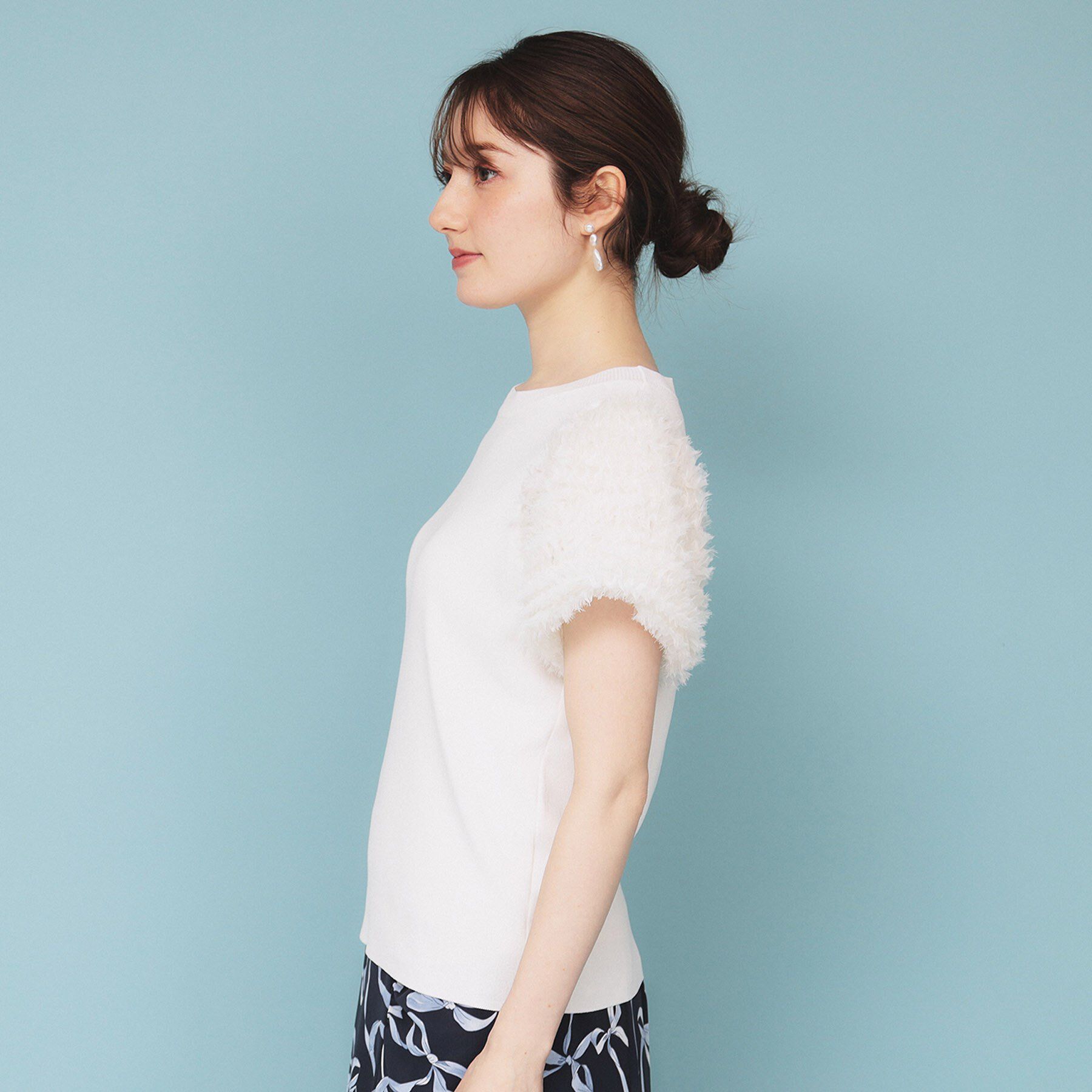 index「シフォンチュールスリーブニット【洗える】」|ニット・セーター|