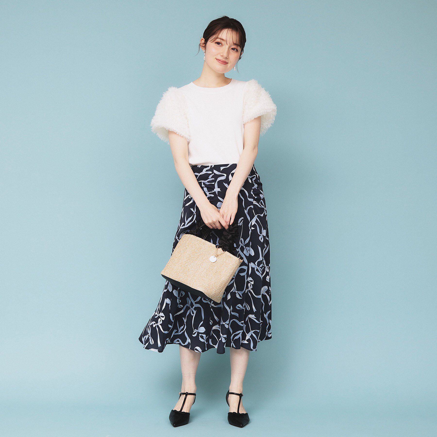 index「シフォンチュールスリーブニット【洗える】」|ニット・セーター|