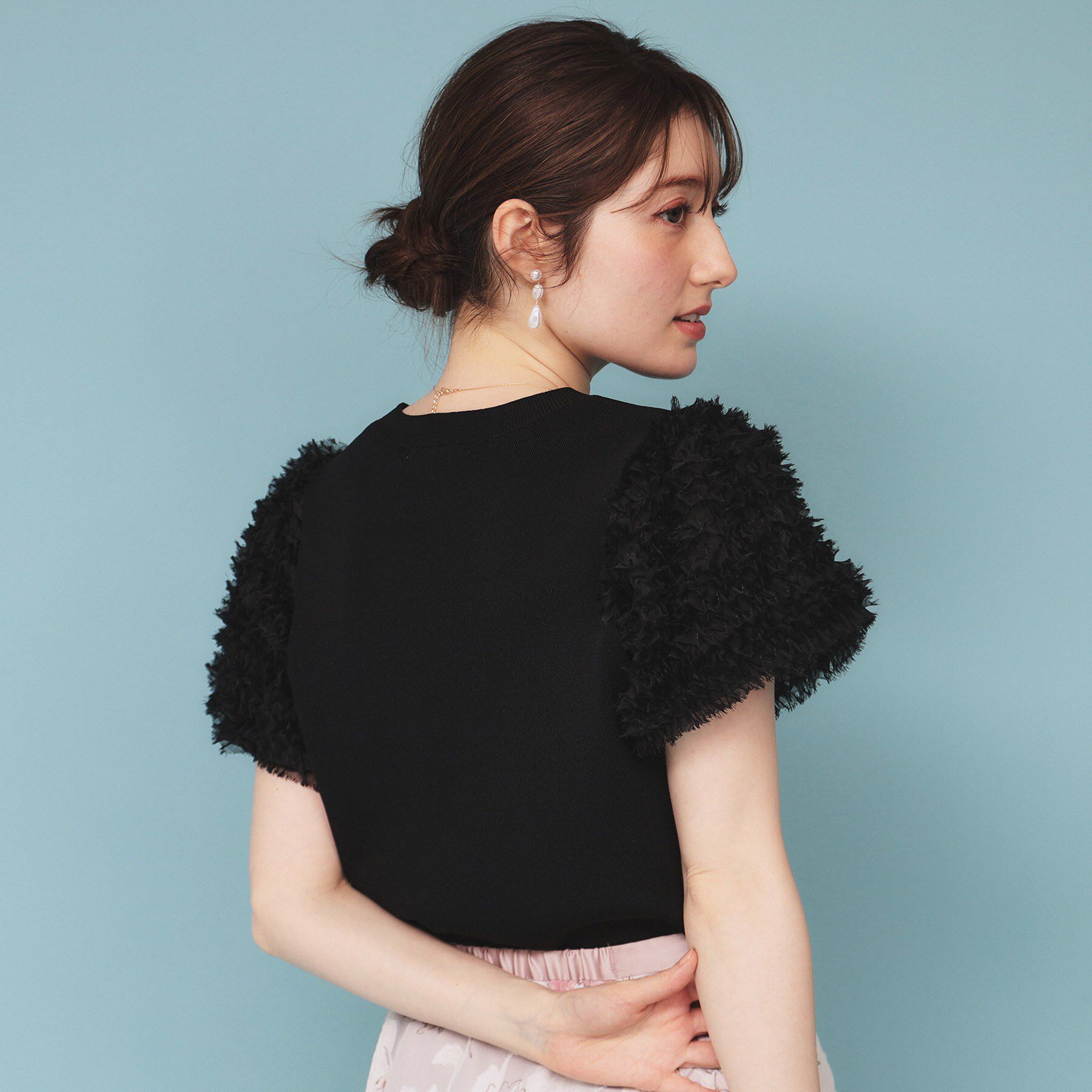 index「シフォンチュールスリーブニット【洗える】」|ニット・セーター|