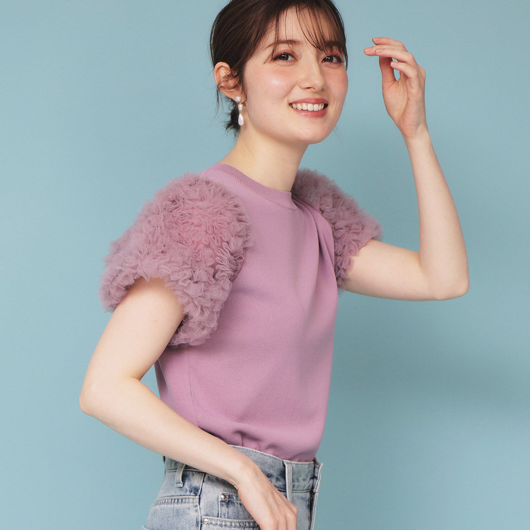 index「シフォンチュールスリーブニット【洗える】」|ニット・セーター|