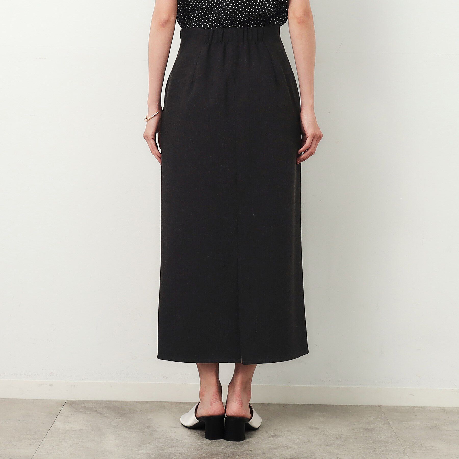 OPAQUE.CLIP「麻混ストレッチタイトスカート【洗濯機洗い可】」|スカート|