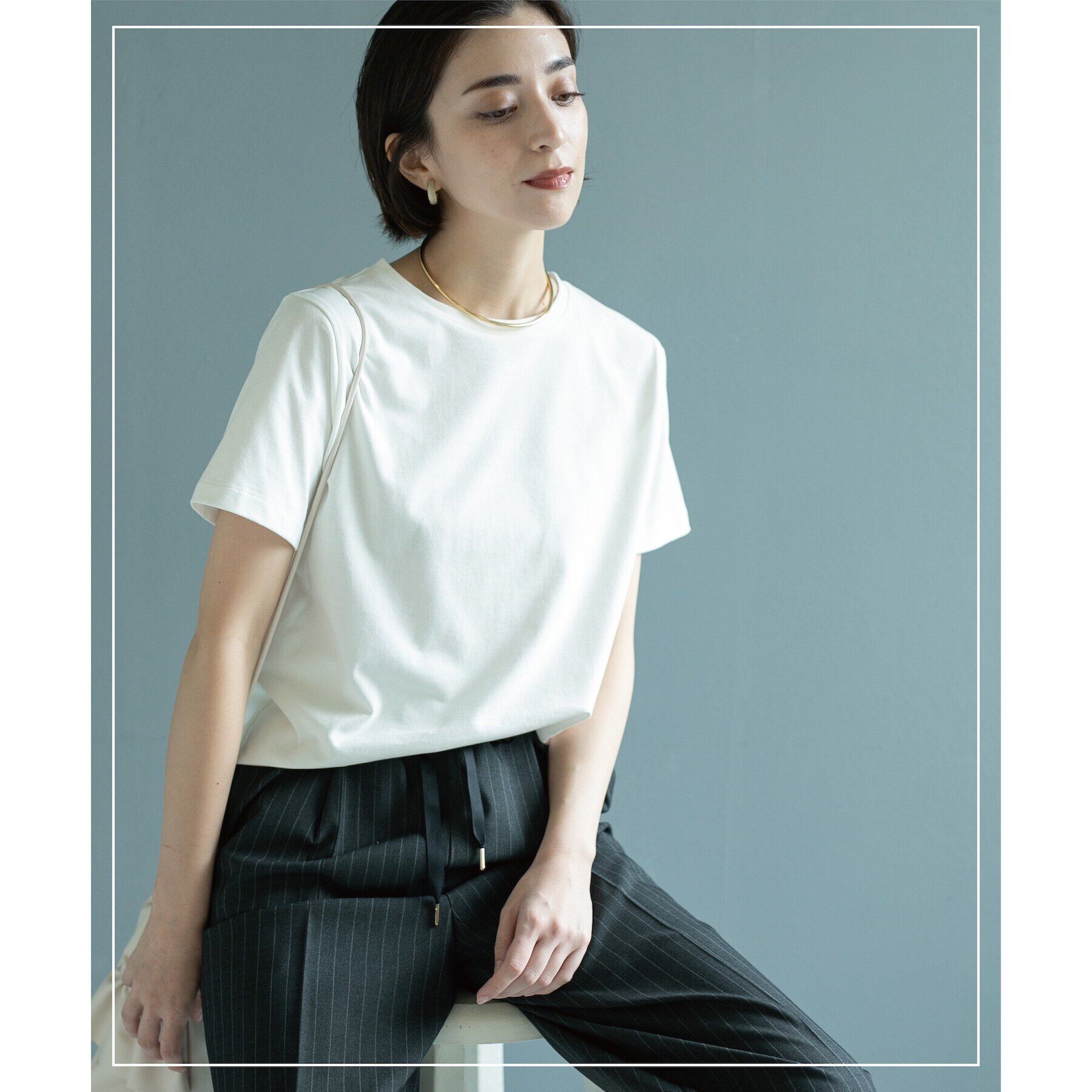 OPAQUE.CLIP「ベーシックTシャツ【接触冷感／UVケア／汗染み防止】」|Tシャツ・カットソー|ホワイト(001)