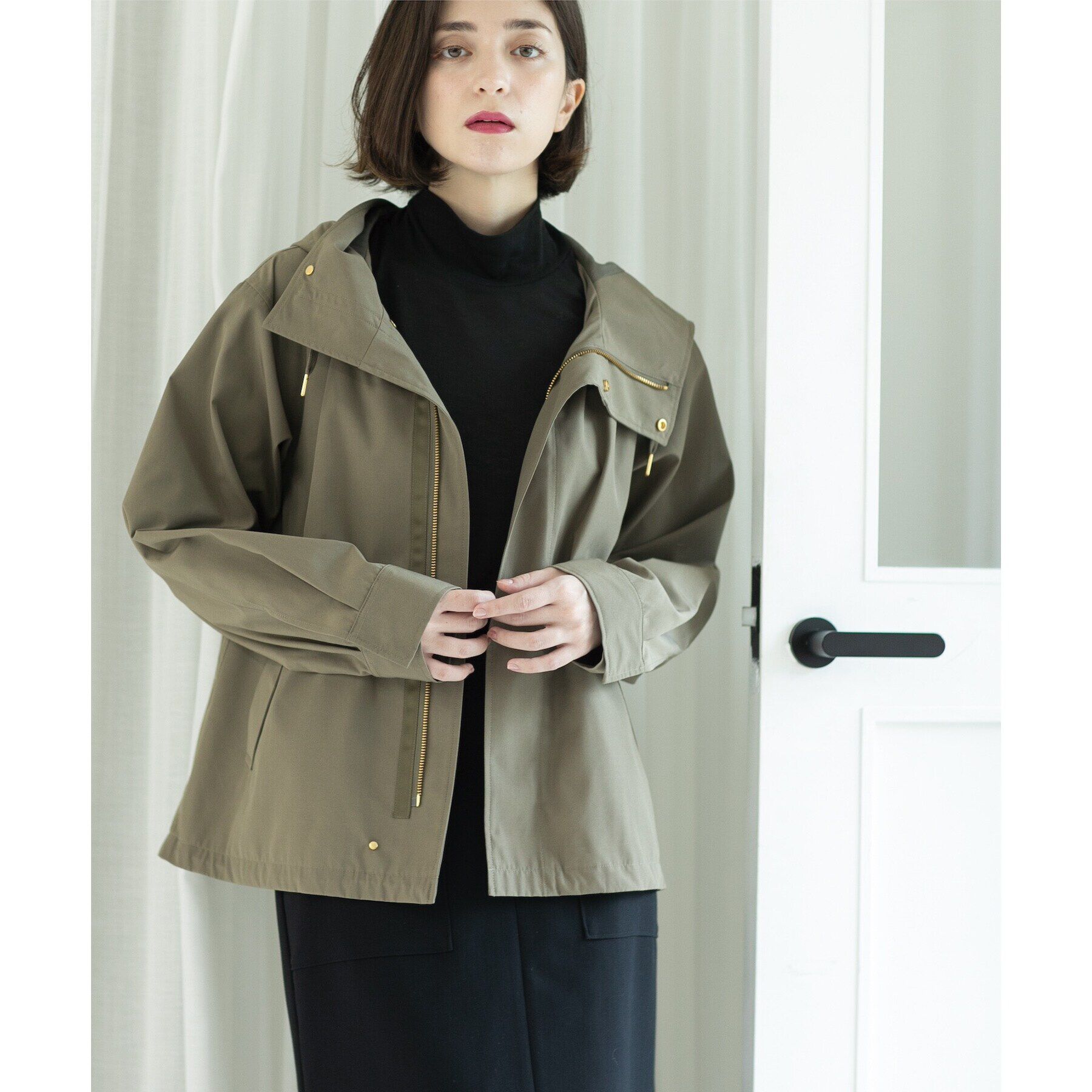 OPAQUE.CLIP「ファーベスト付き マルチWAYマウンテンパーカー【洗濯機洗い可／撥水加工／花粉対応】」|ブルゾン・スタジャン|