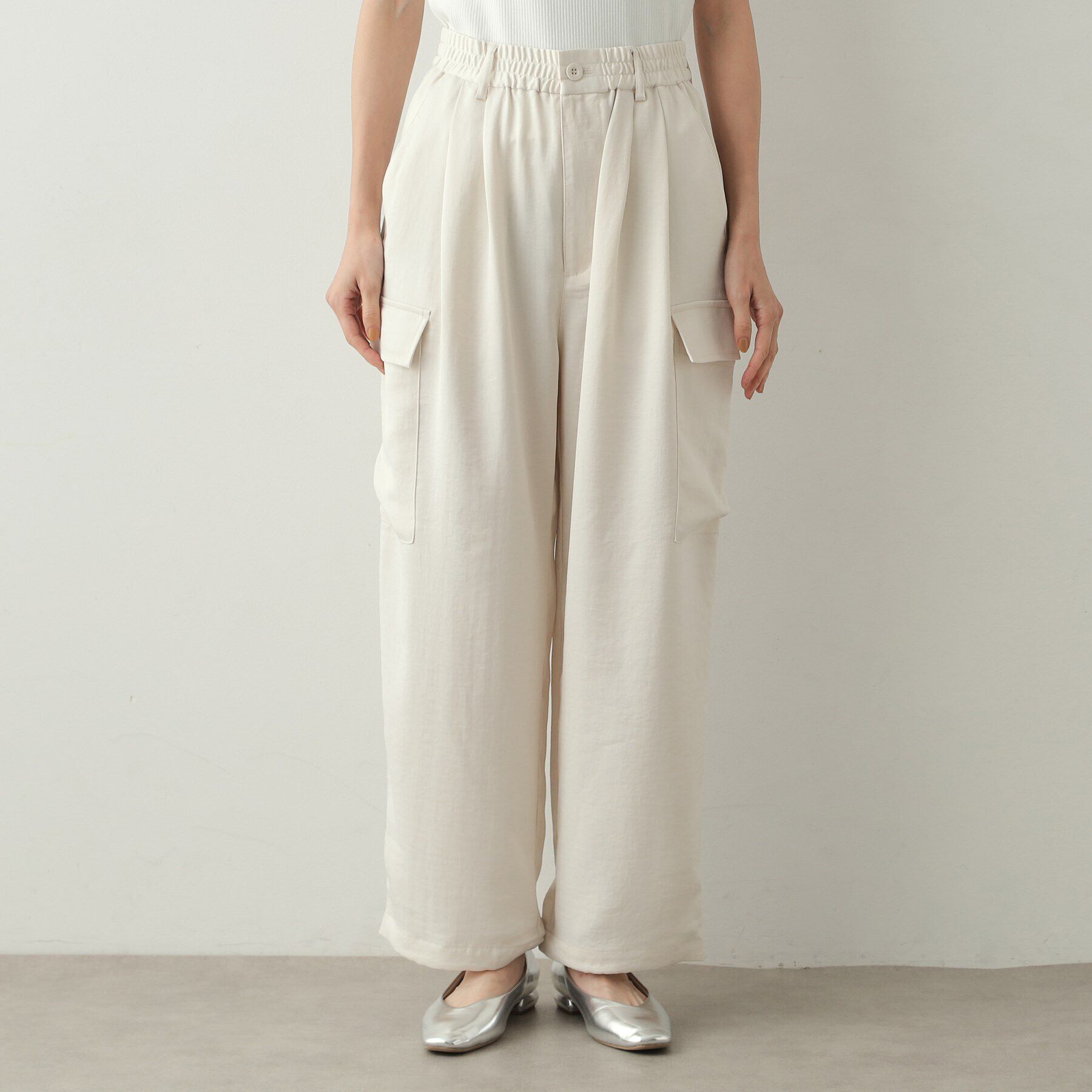 OPAQUE.CLIP「サテンイージーカーゴパンツ【洗濯機洗い可】」|その他|