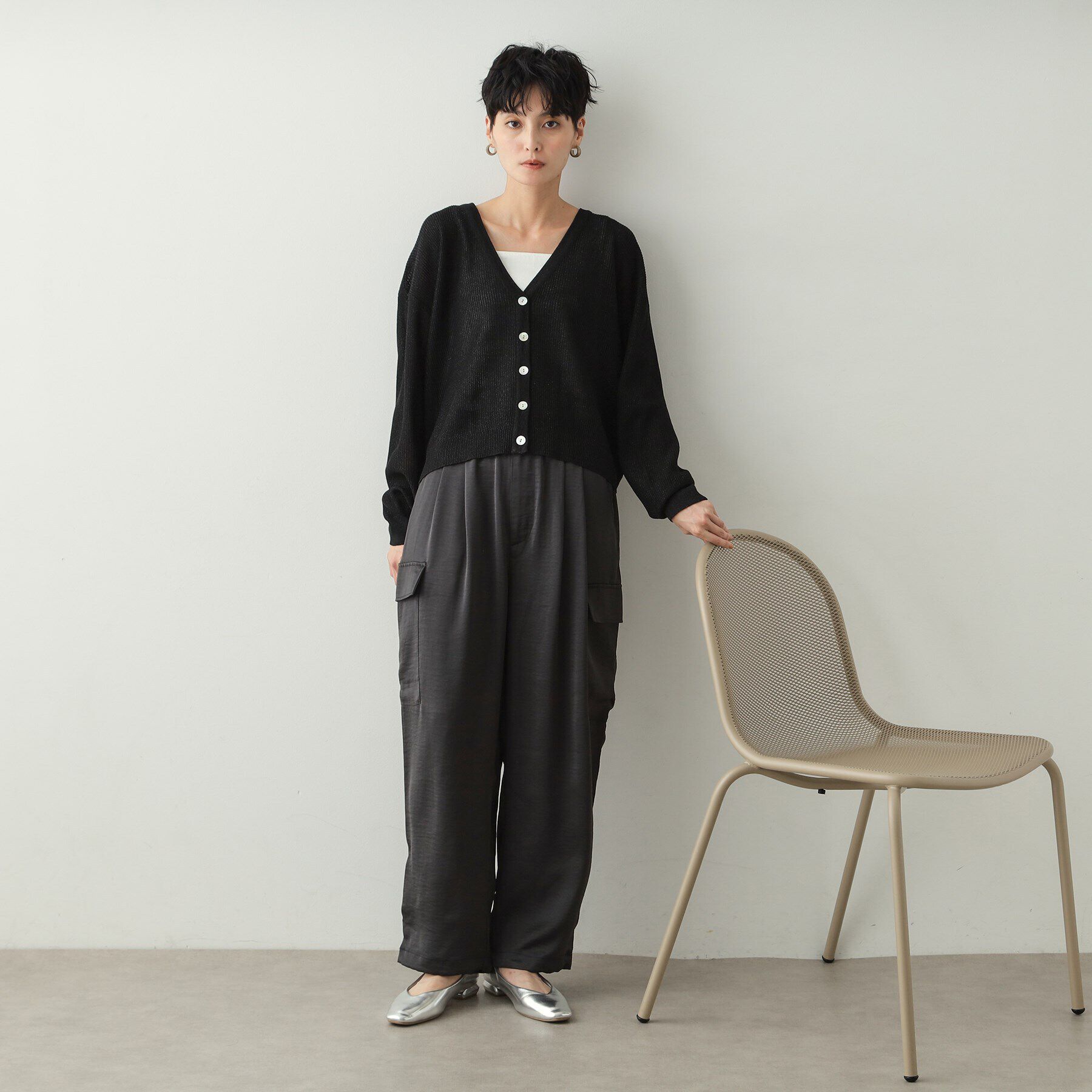 OPAQUE.CLIP「サテンイージーカーゴパンツ【洗濯機洗い可】」|その他|