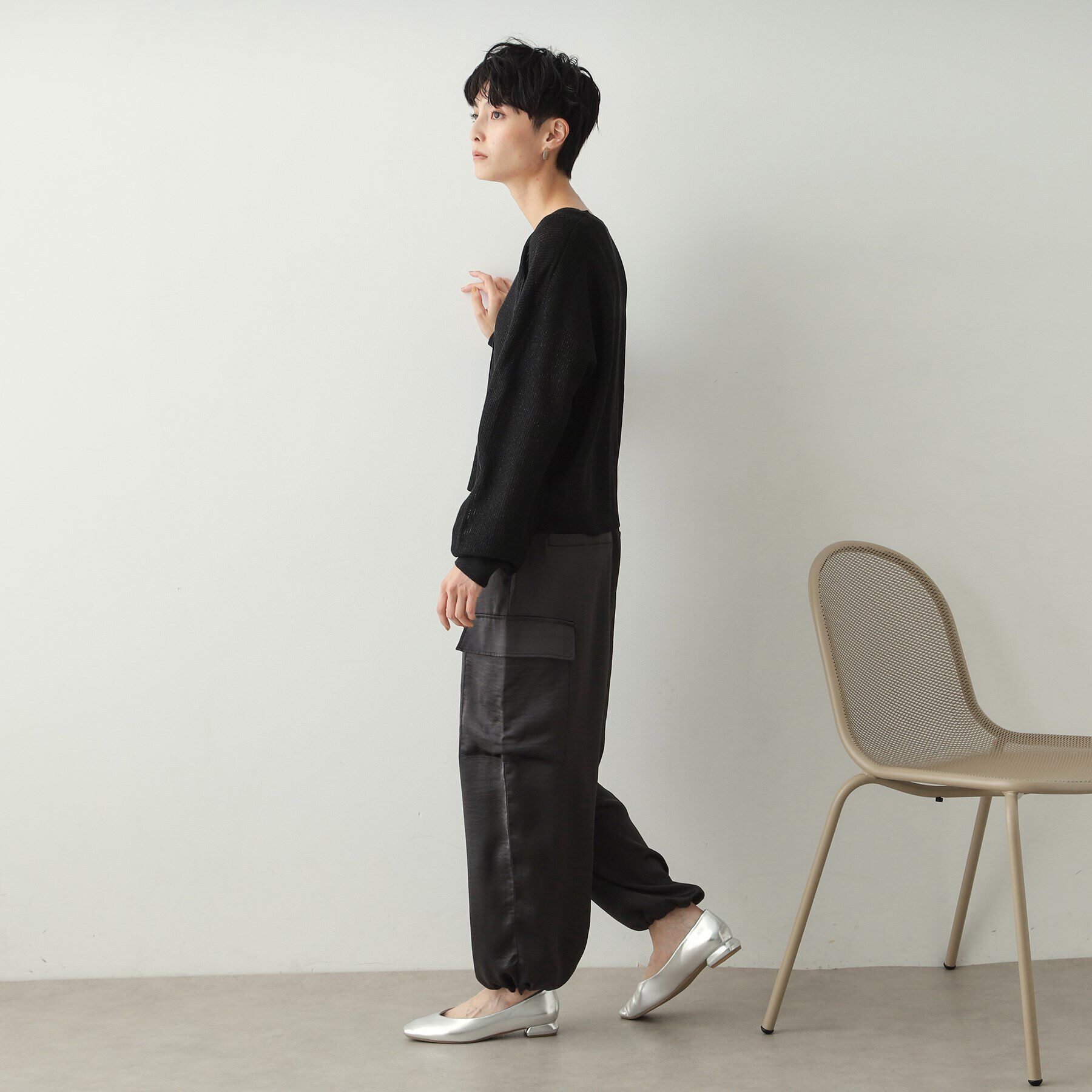 OPAQUE.CLIP「サテンイージーカーゴパンツ【洗濯機洗い可】」|その他|