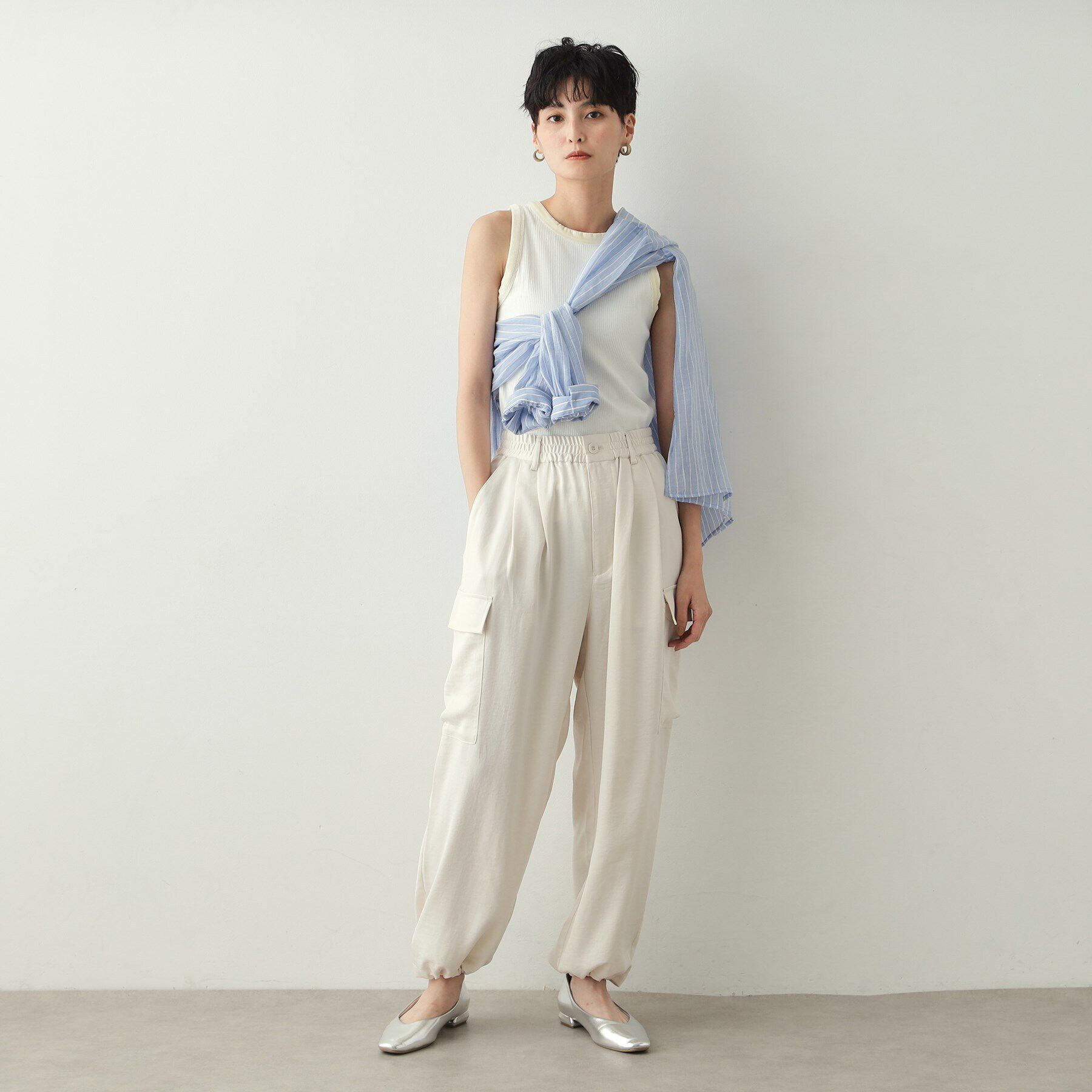 OPAQUE.CLIP「サテンイージーカーゴパンツ【洗濯機洗い可】」|その他|