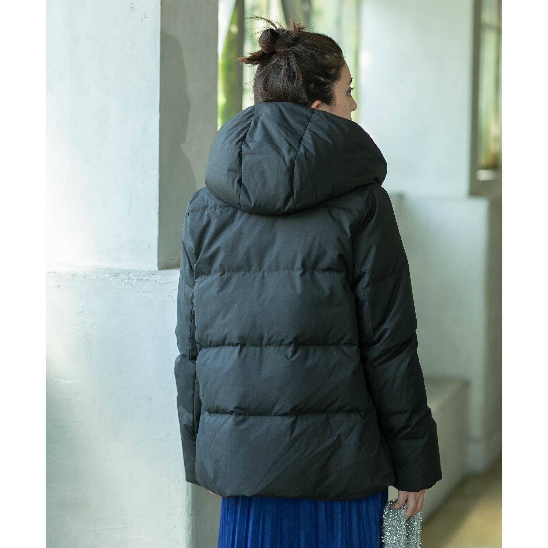 OPAQUE.CLIP「《S-LLsize》フードミドルダウンコート【洗濯機洗い可/撥水/防風/抗菌加工】」|ダウン|