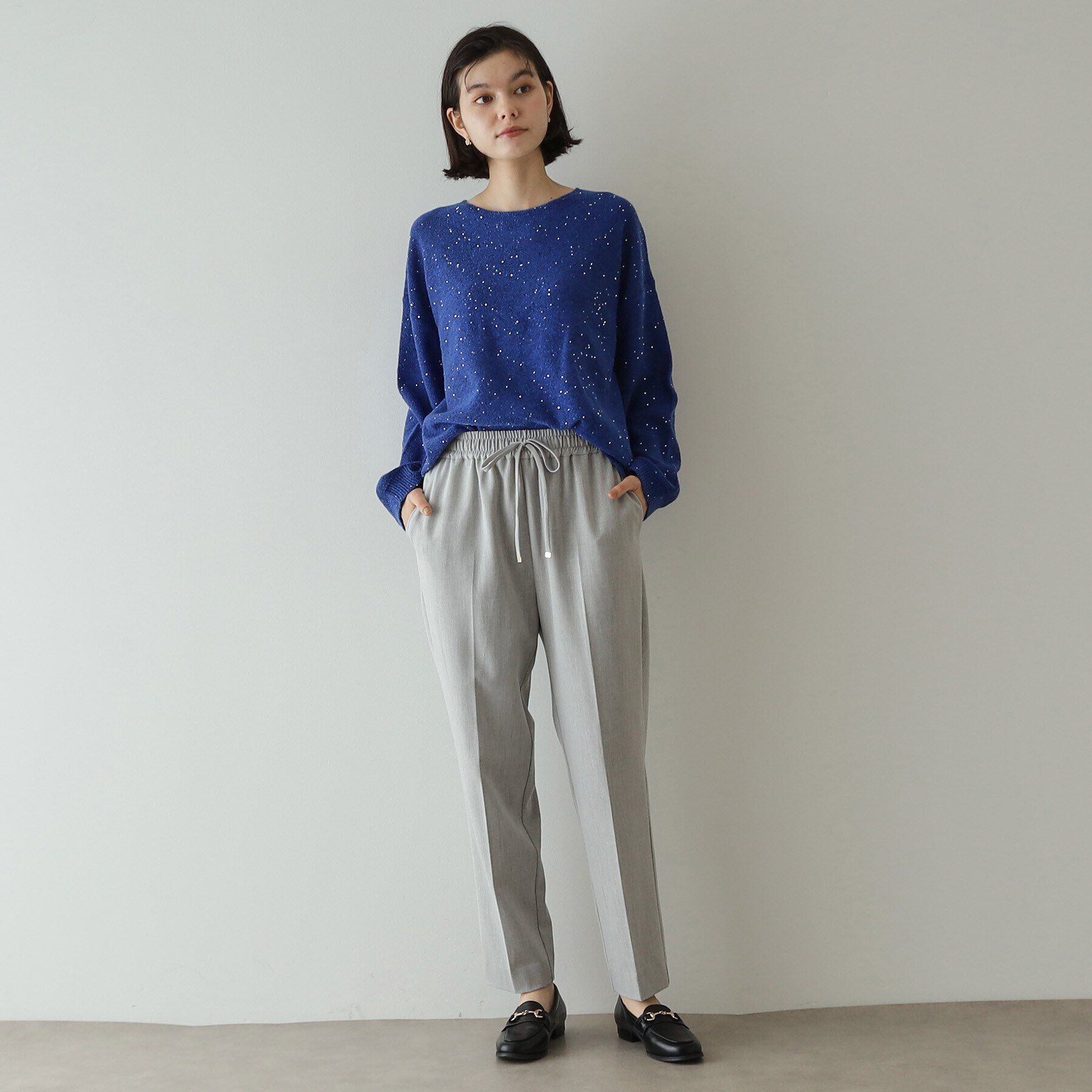 OPAQUE.CLIP「スパンコールラメ ボートネックニット【洗濯機洗い可】」|ニット・セーター|