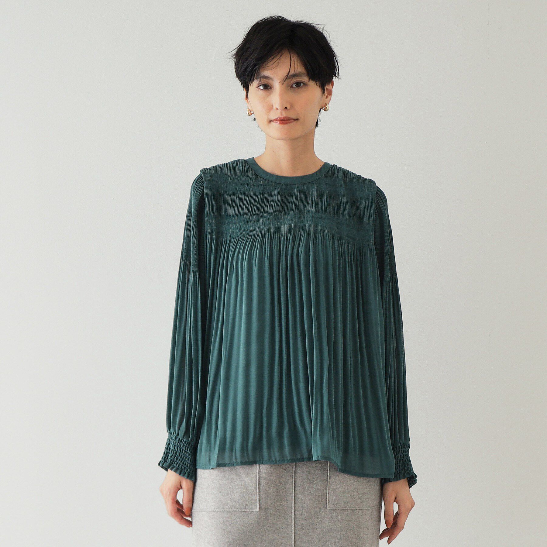 OPAQUE.CLIP「マジョリカブリーツブラウス【洗濯機洗い可】」|シャツ・ブラウス|