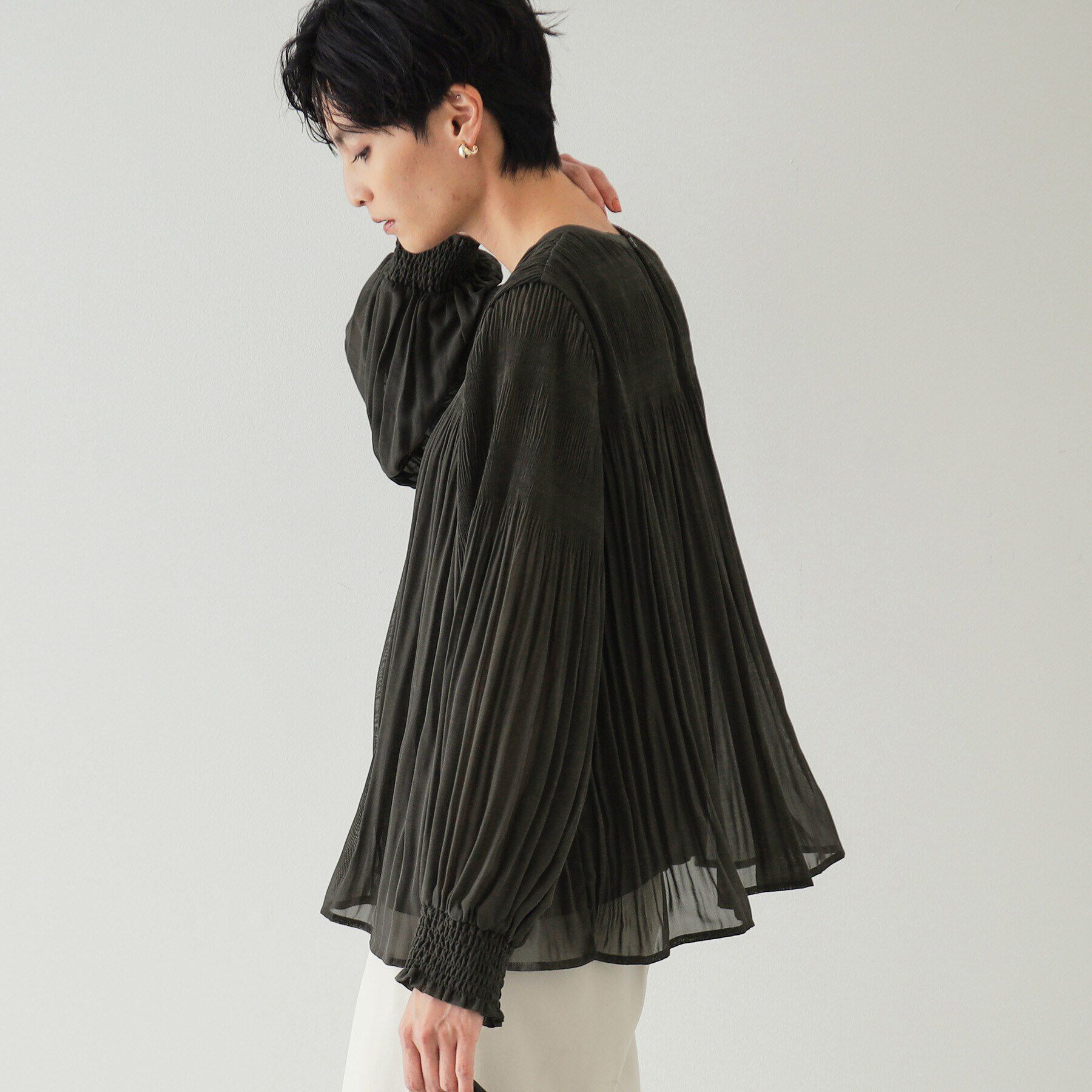 OPAQUE.CLIP「マジョリカブリーツブラウス【洗濯機洗い可】」|シャツ・ブラウス|