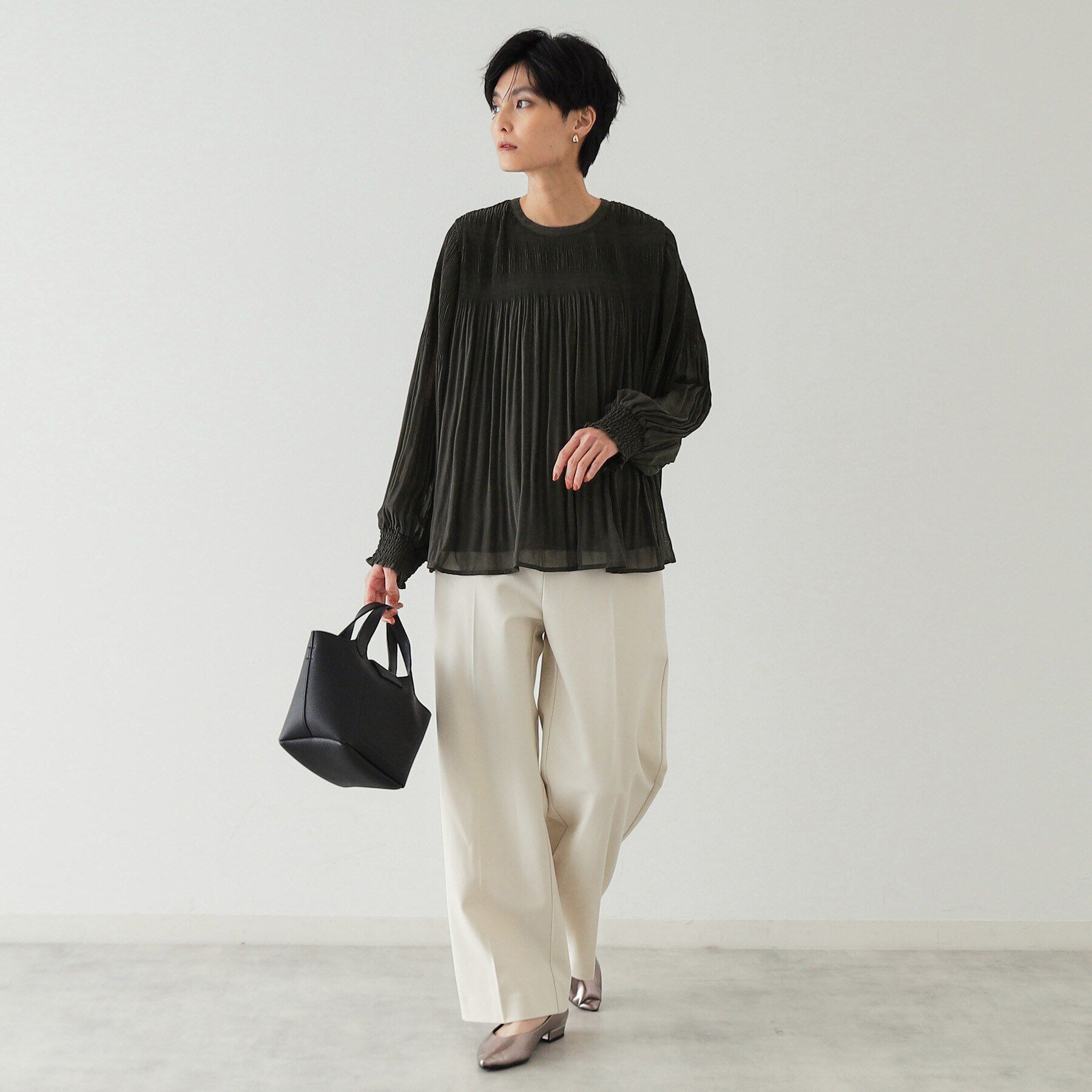 OPAQUE.CLIP「マジョリカブリーツブラウス【洗濯機洗い可】」|シャツ・ブラウス|