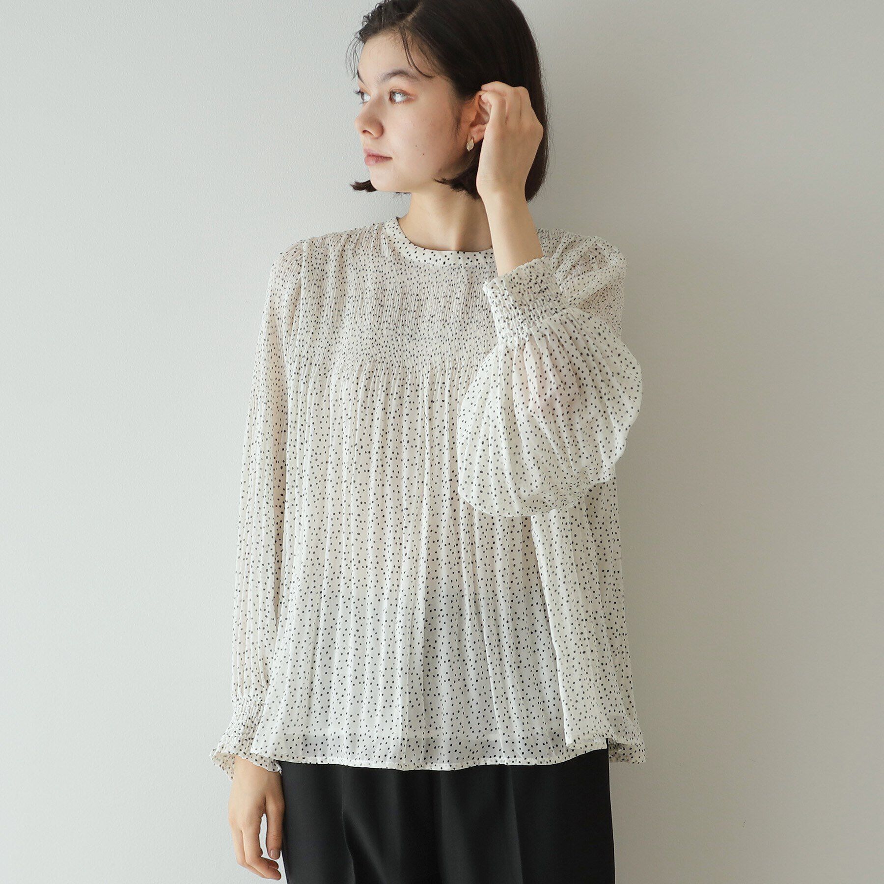 OPAQUE.CLIP「マジョリカブリーツブラウス【洗濯機洗い可】」|シャツ・ブラウス|