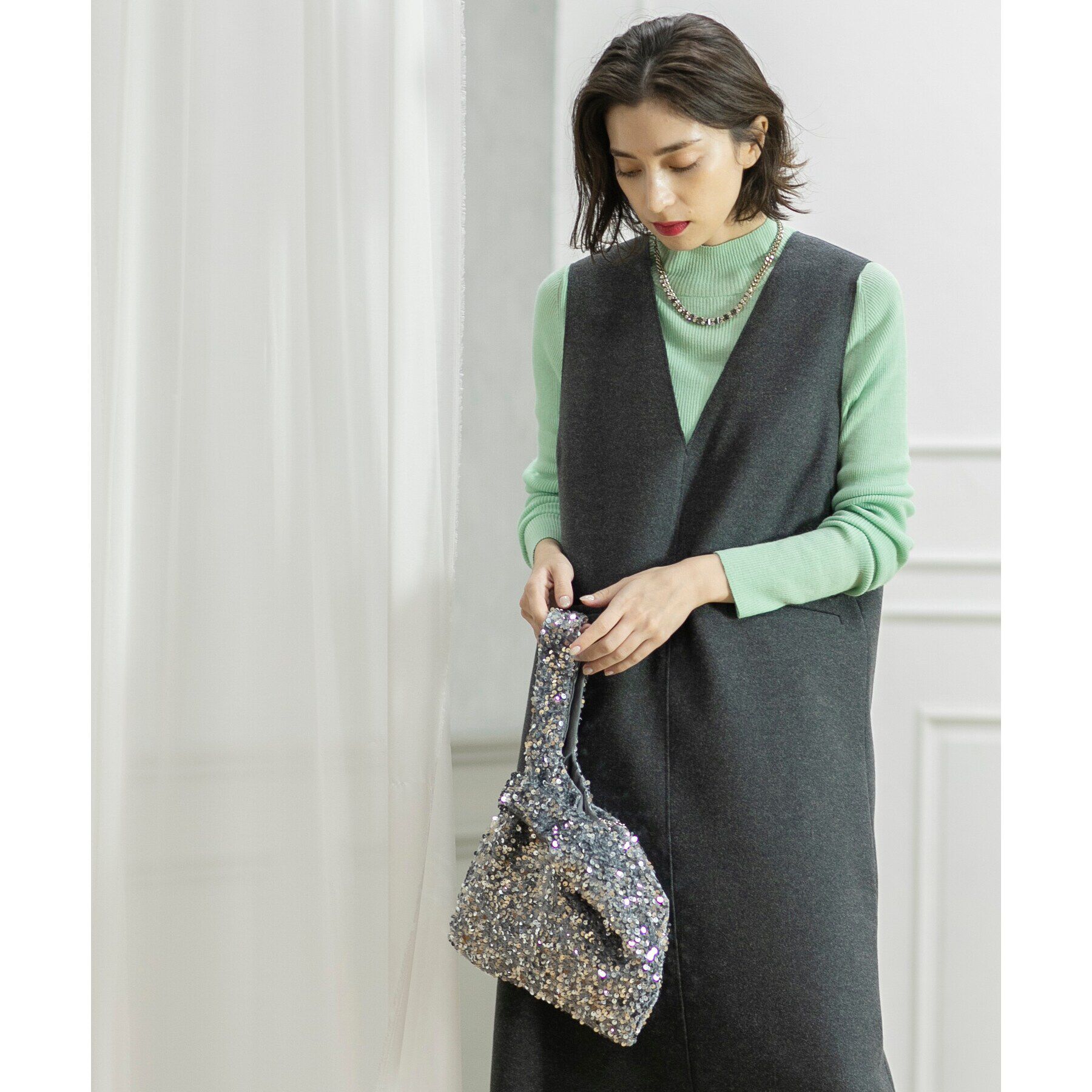 OPAQUE.CLIP「スパンコールハンドバッグ」|ハンドバッグ|