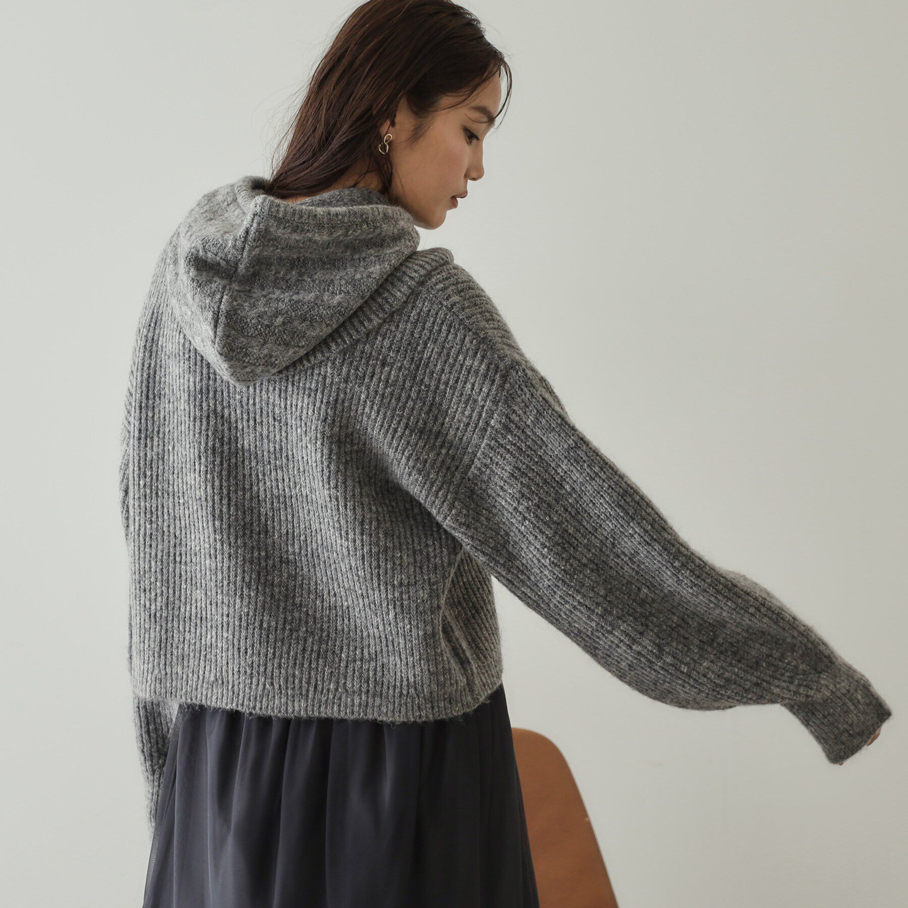 OPAQUE.CLIP「《ツインセット》バラクラバ&times;ハイネックショートニット【洗える】」|ニット・セーター|