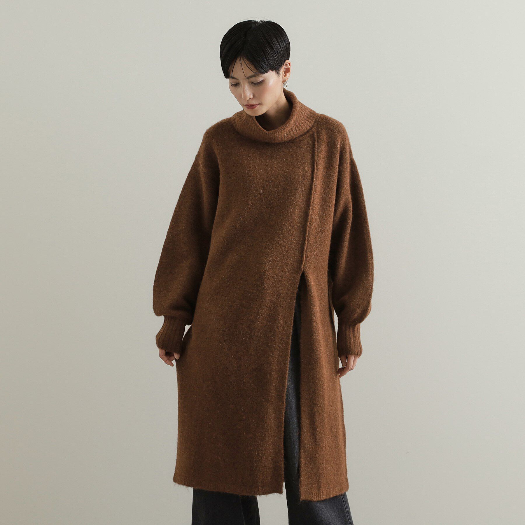 OPAQUE.CLIP「タートルスリットチュニックニット【洗濯機洗い可】」|ニット・セーター|