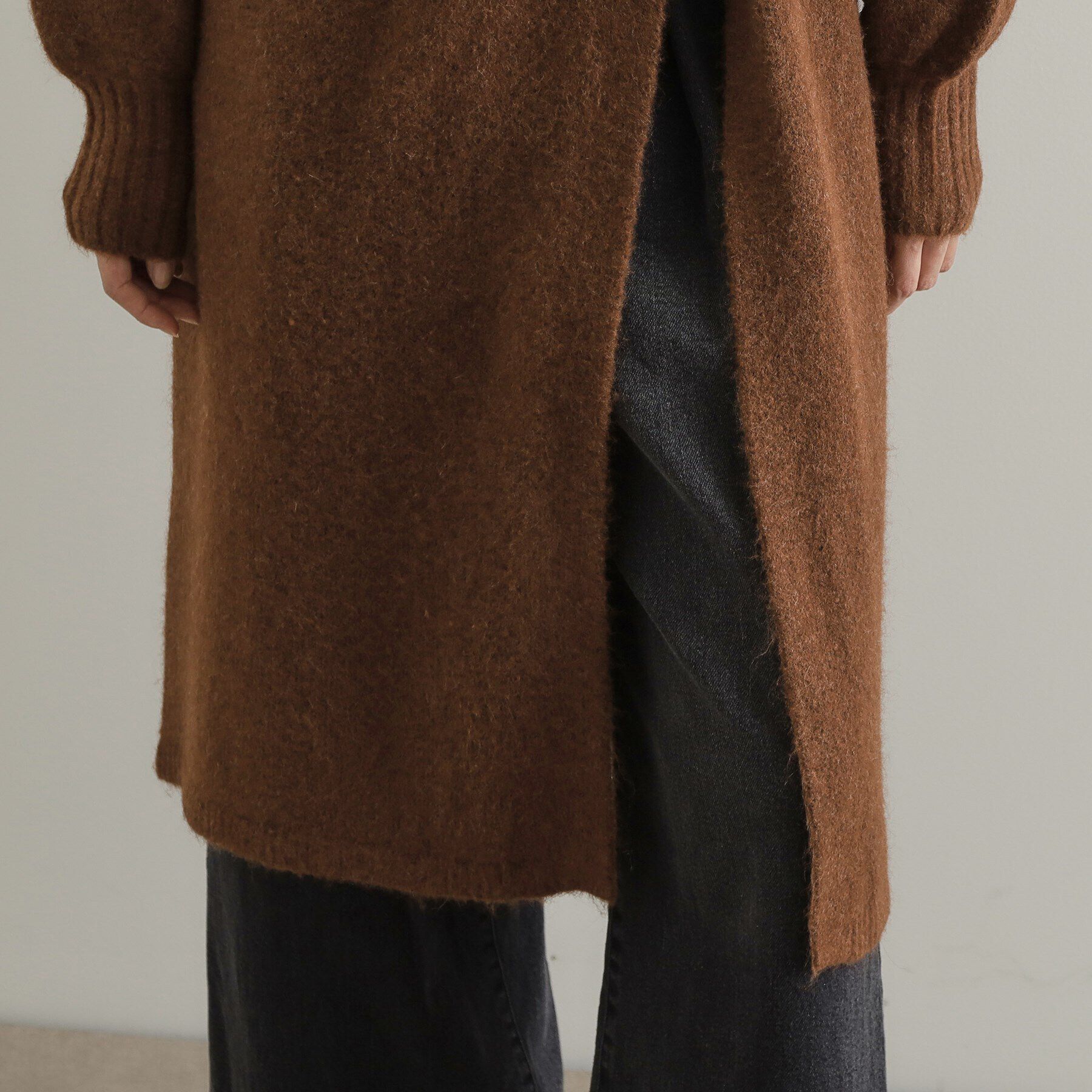 OPAQUE.CLIP「タートルスリットチュニックニット【洗濯機洗い可】」|ニット・セーター|