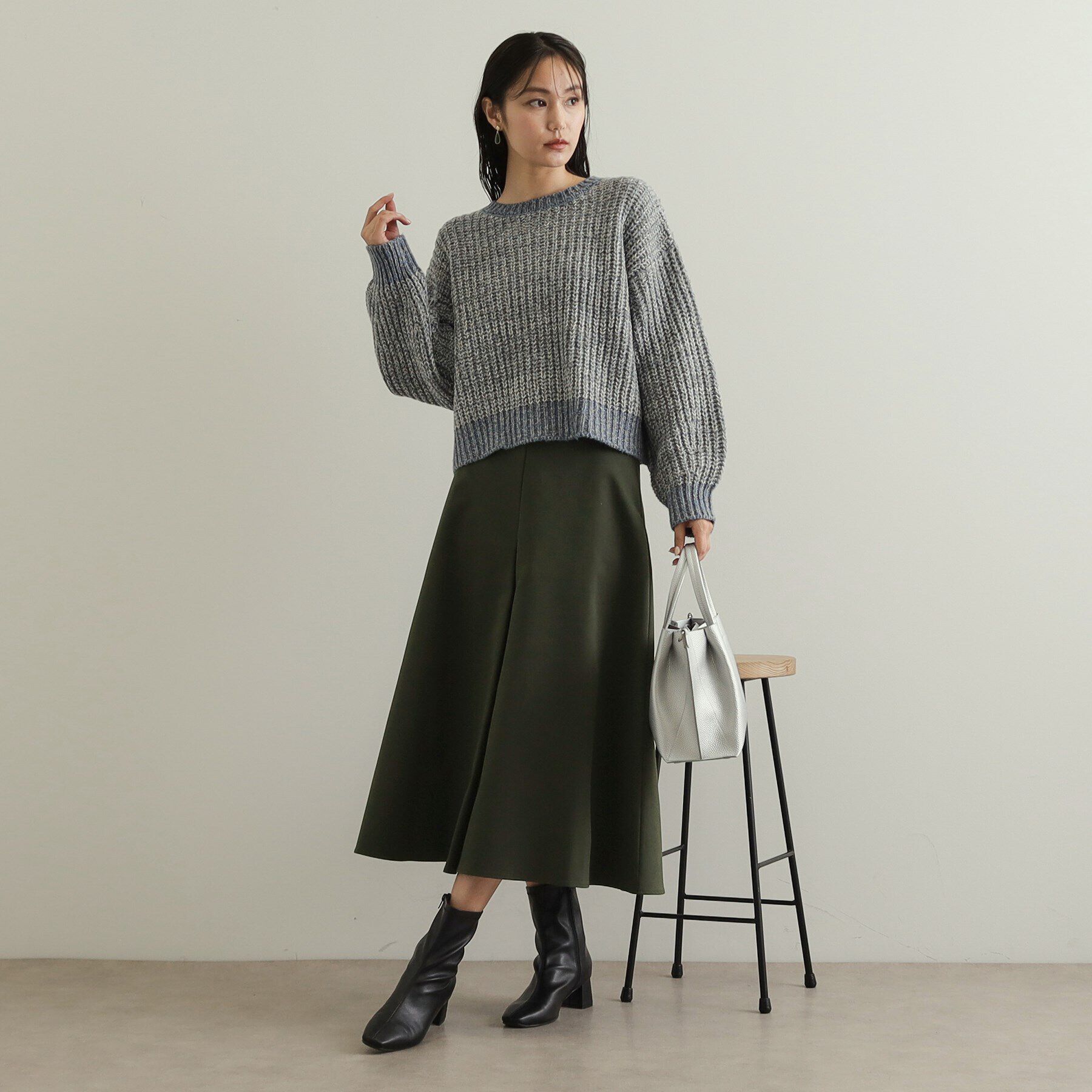 OPAQUE.CLIP「フロントタックミディスカート【洗濯機洗い可】」|スカート|