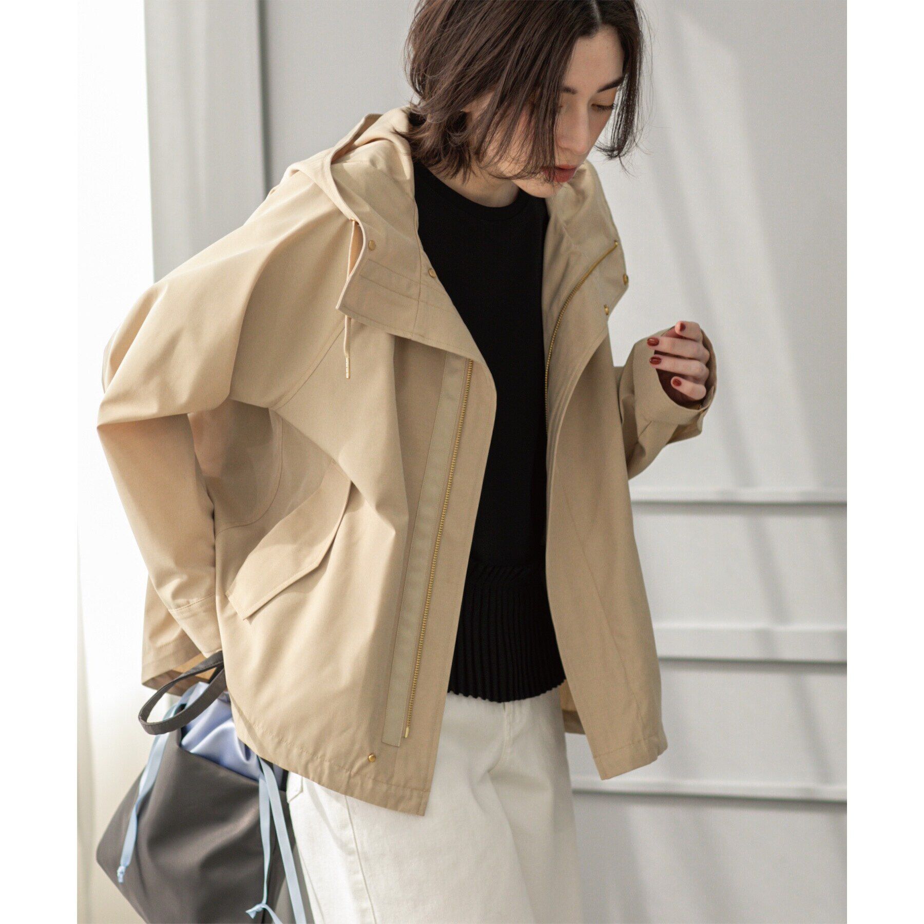 OPAQUE.CLIP「《SS-LLsize》撥水フードブルゾン【洗濯機洗い可/花粉対応】」|ブルゾン・スタジャン|