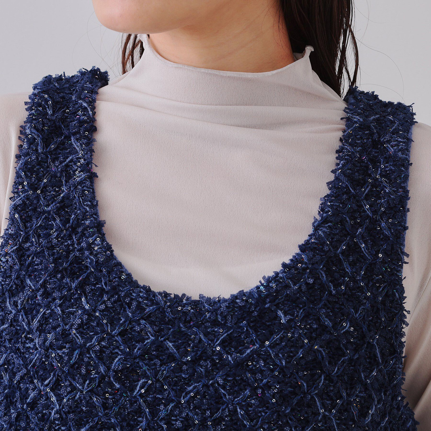 OPAQUE.CLIP「スパンコールニットビスチェ【洗濯機洗い可】」|ニット・セーター|