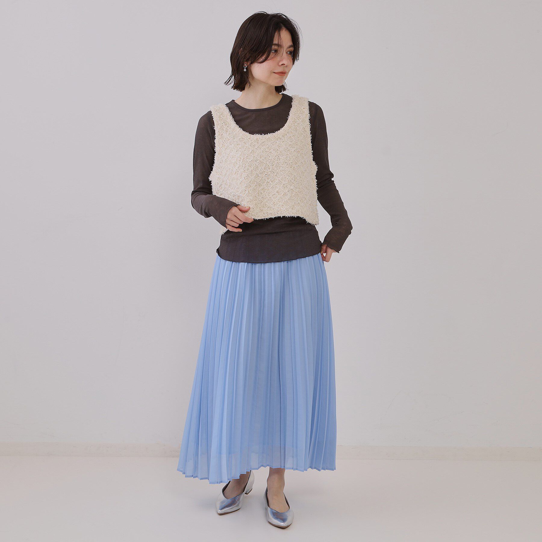 OPAQUE.CLIP「スパンコールニットビスチェ【洗濯機洗い可】」|ニット・セーター|