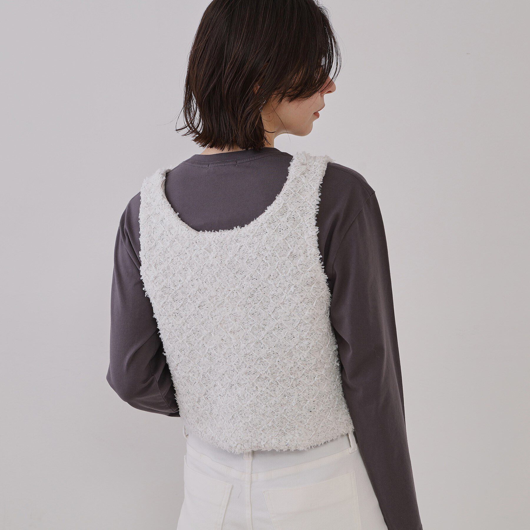 OPAQUE.CLIP「スパンコールニットビスチェ【洗濯機洗い可】」|ニット・セーター|