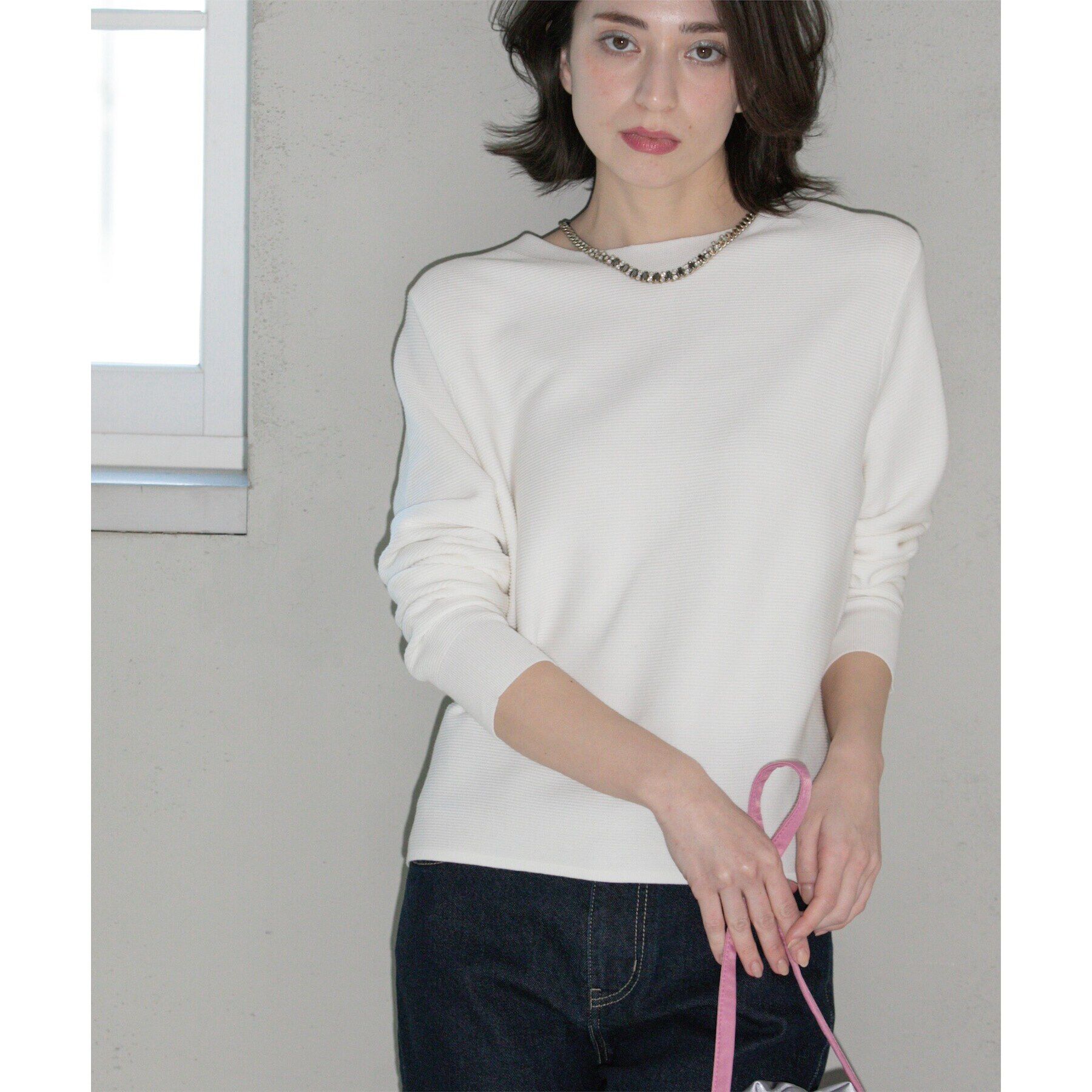 OPAQUE.CLIP「ボートネックニット/オーガニックコットン混【UV/洗濯機洗い可】」|ニット・セーター|